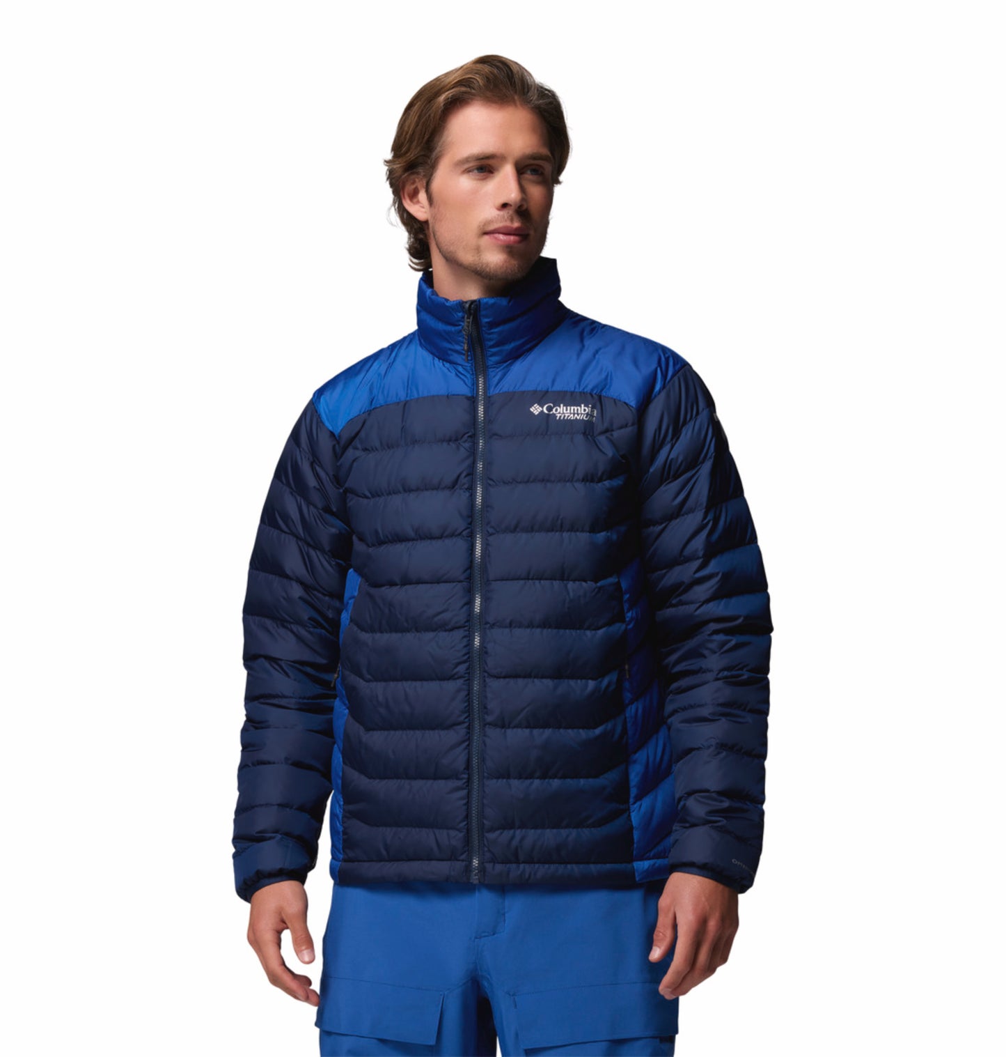 Columbia Men Navy Blue Omni-Heat Inifnity Winter District II Hooded Interchange Jacket