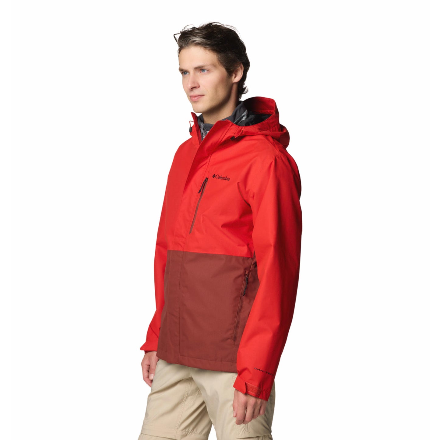 Columbia Men Red Omni-Tech Hikebound II Waterproof Rain Jacket
