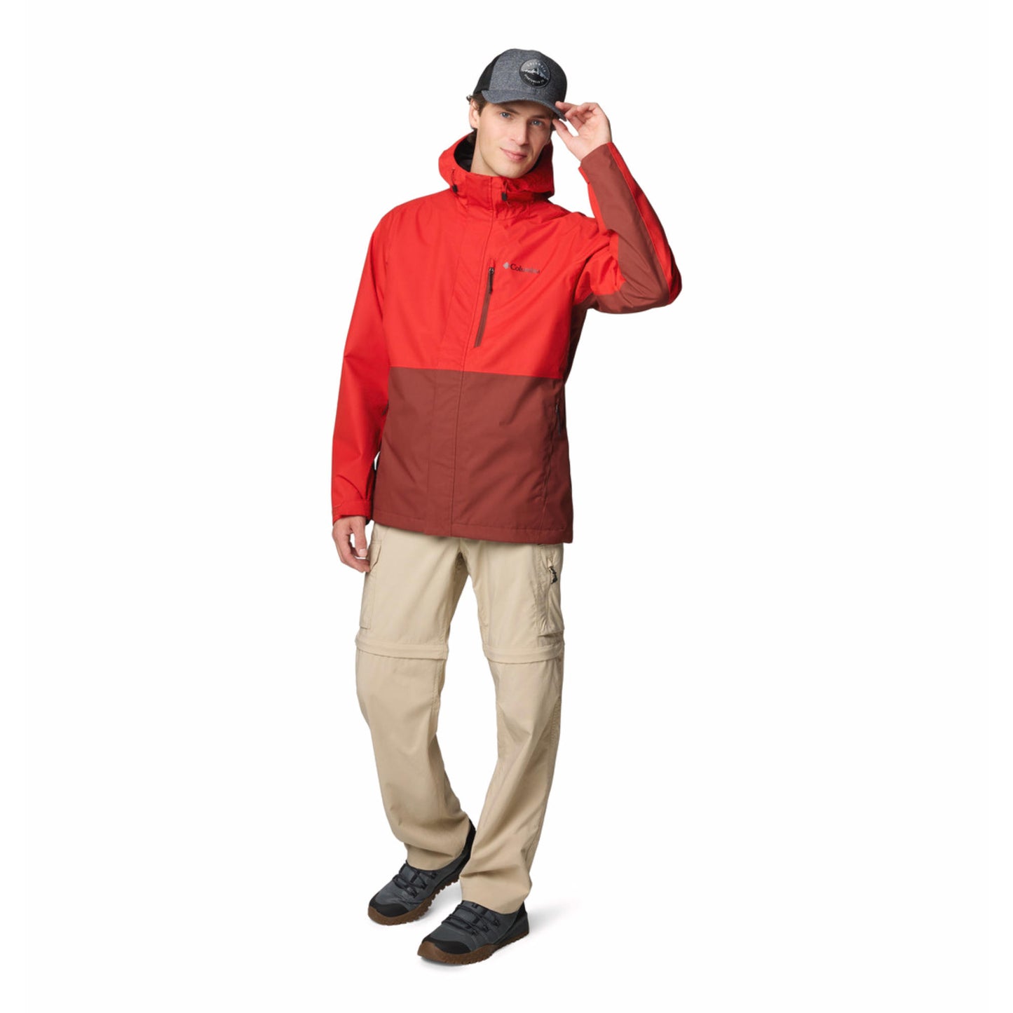 Columbia Men Red Omni-Tech Hikebound II Waterproof Rain Jacket