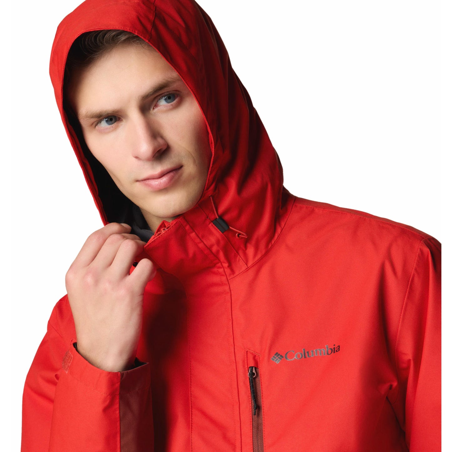 Columbia Men Red Omni-Tech Hikebound II Waterproof Rain Jacket