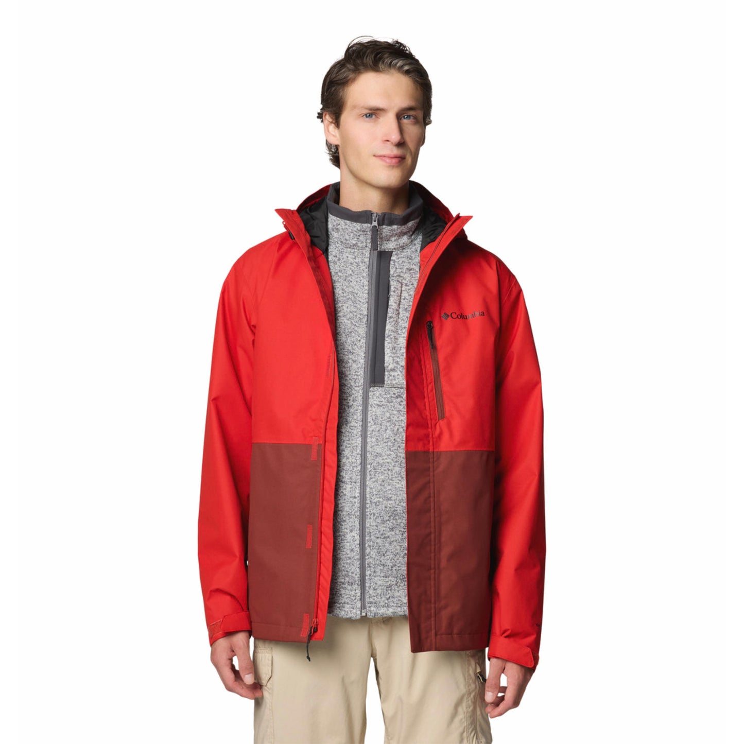 Columbia Men Red Omni-Tech Hikebound II Waterproof Rain Jacket