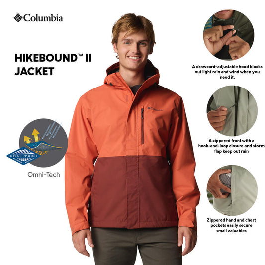 Columbia Mens Orange Omni-Tech Hikebound II Rain Jacket