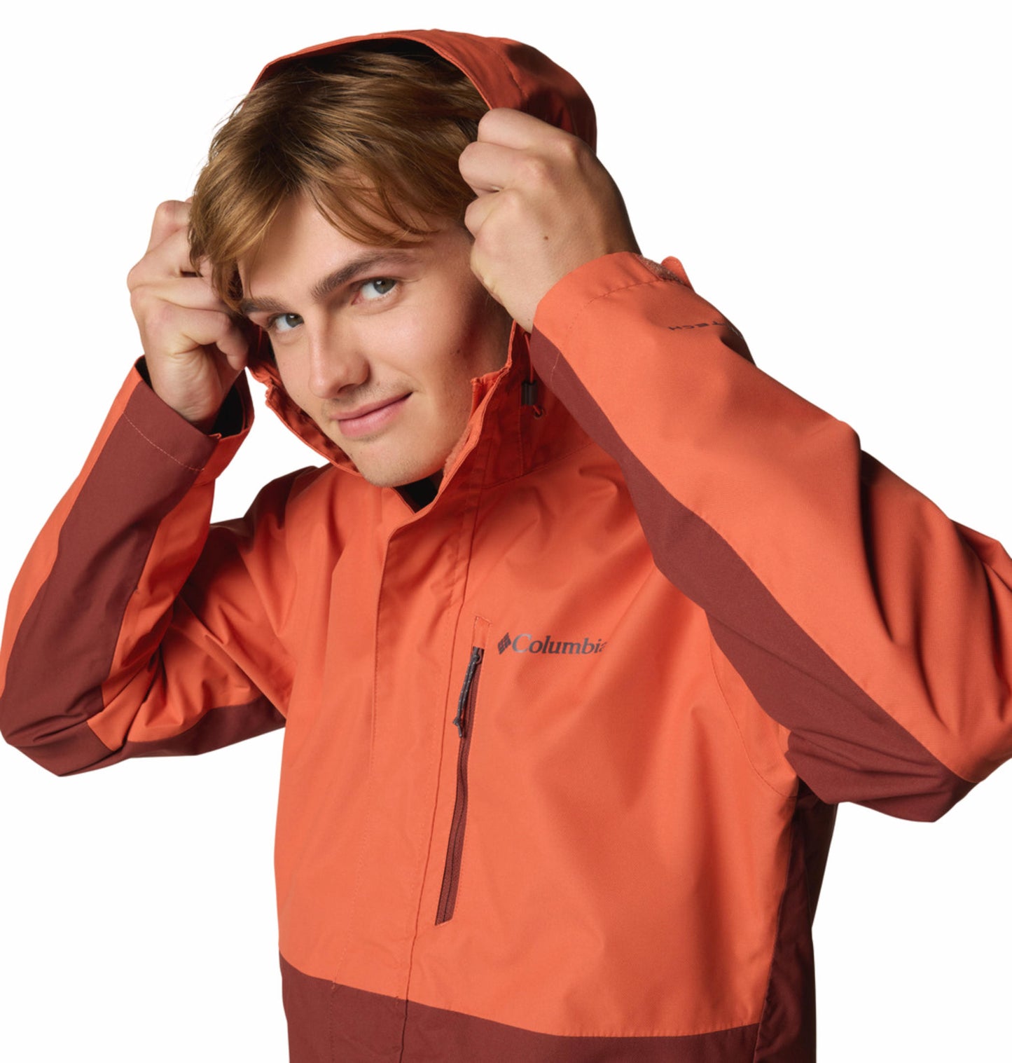Columbia Mens Orange Omni-Tech Hikebound II Rain Jacket