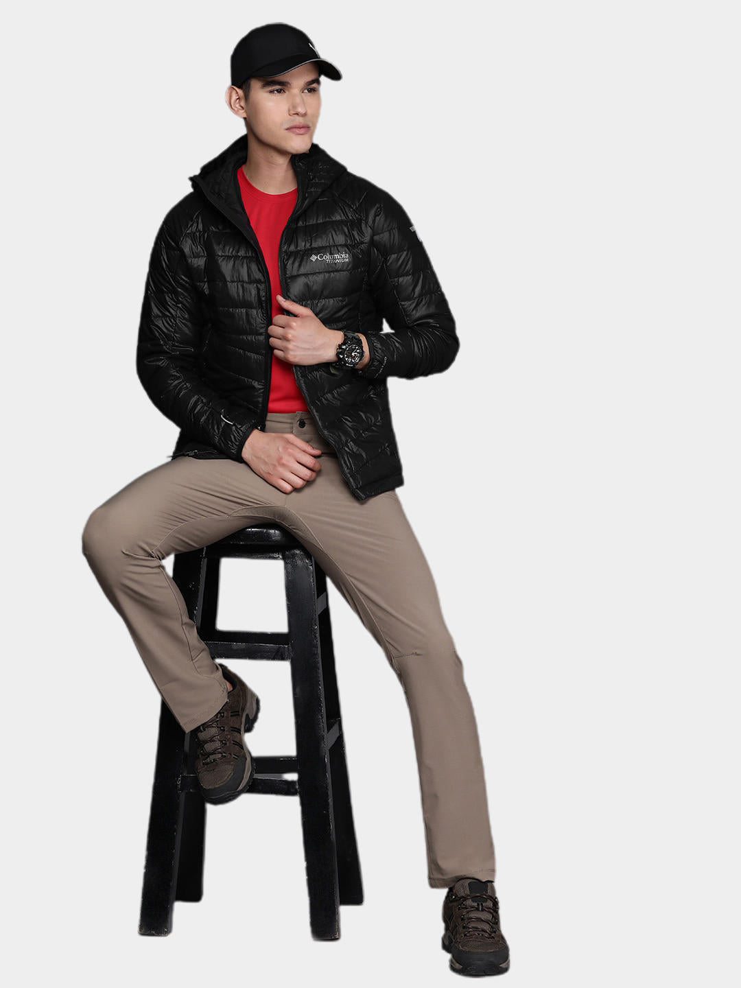 Columbia Men Black Platinum Peak Hooded Jacket
