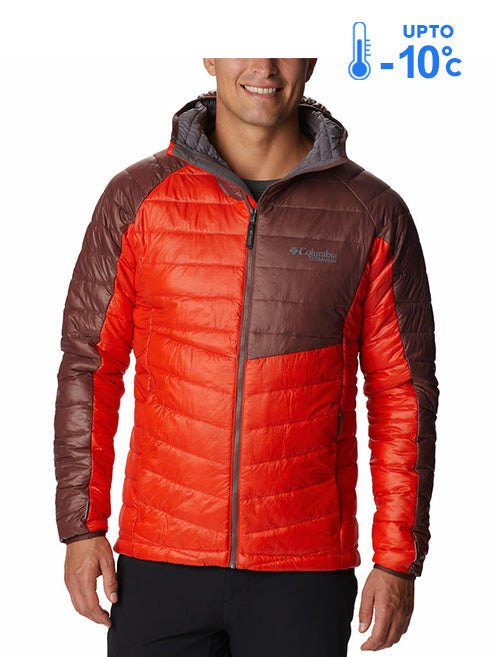 Columbia Men Orange Omni-Heat Inifnity Platinum Peak Hooded Down Jacket