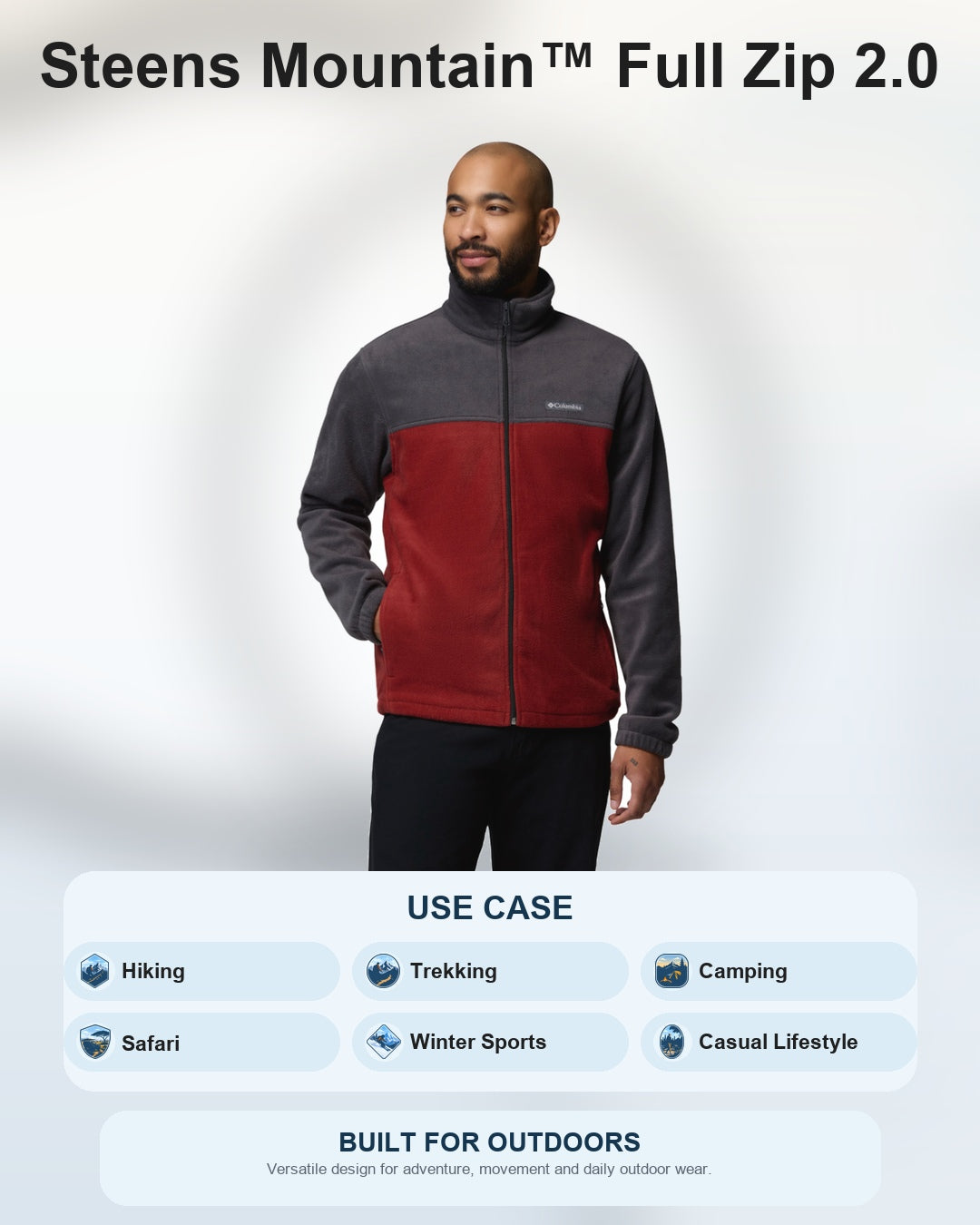 men grey steens mountain 2.0 fleece jacket