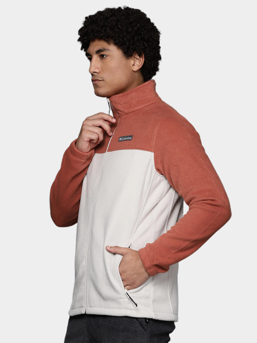 A Men Wearing Columbia Men Orange Steens Mountain Full Zip 2.0
