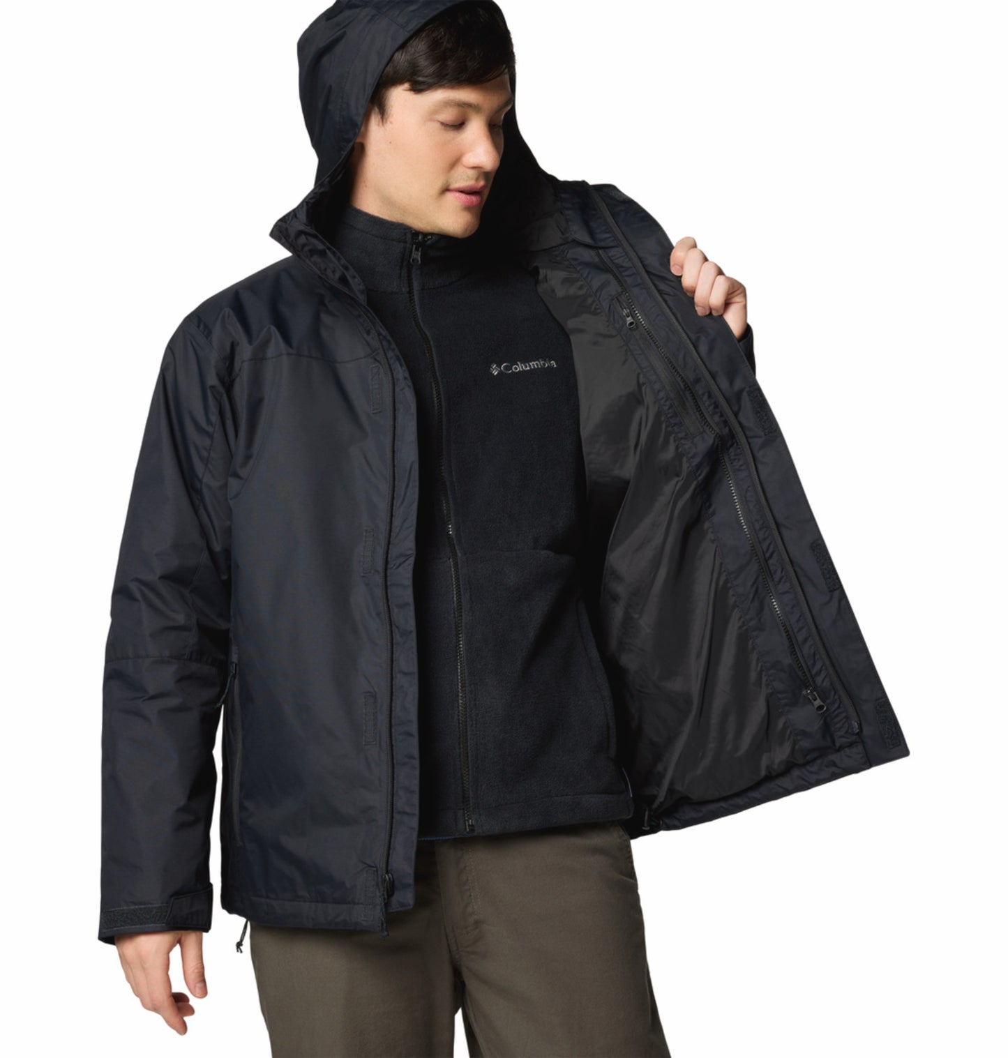 Columbia Men Black OmniTech Tunnel Falls II Interchangeable Jacket