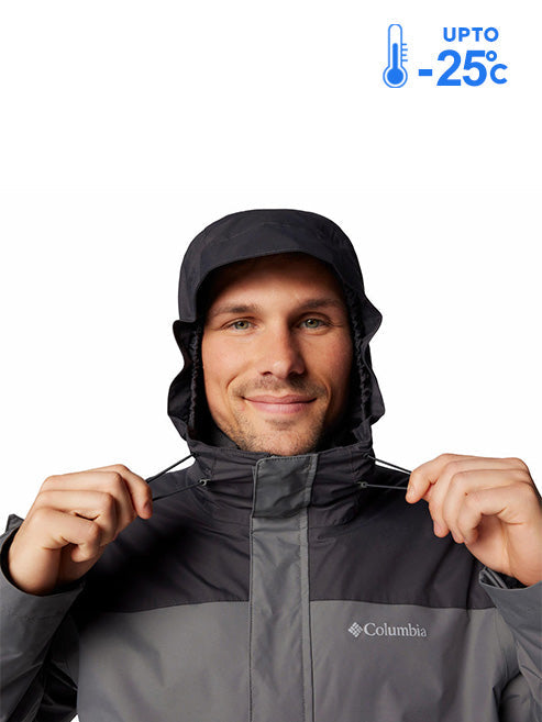 Columbia Men Grey Omni-Tech Tunnel Falls II Waterproof Hooded Interchange Jacket