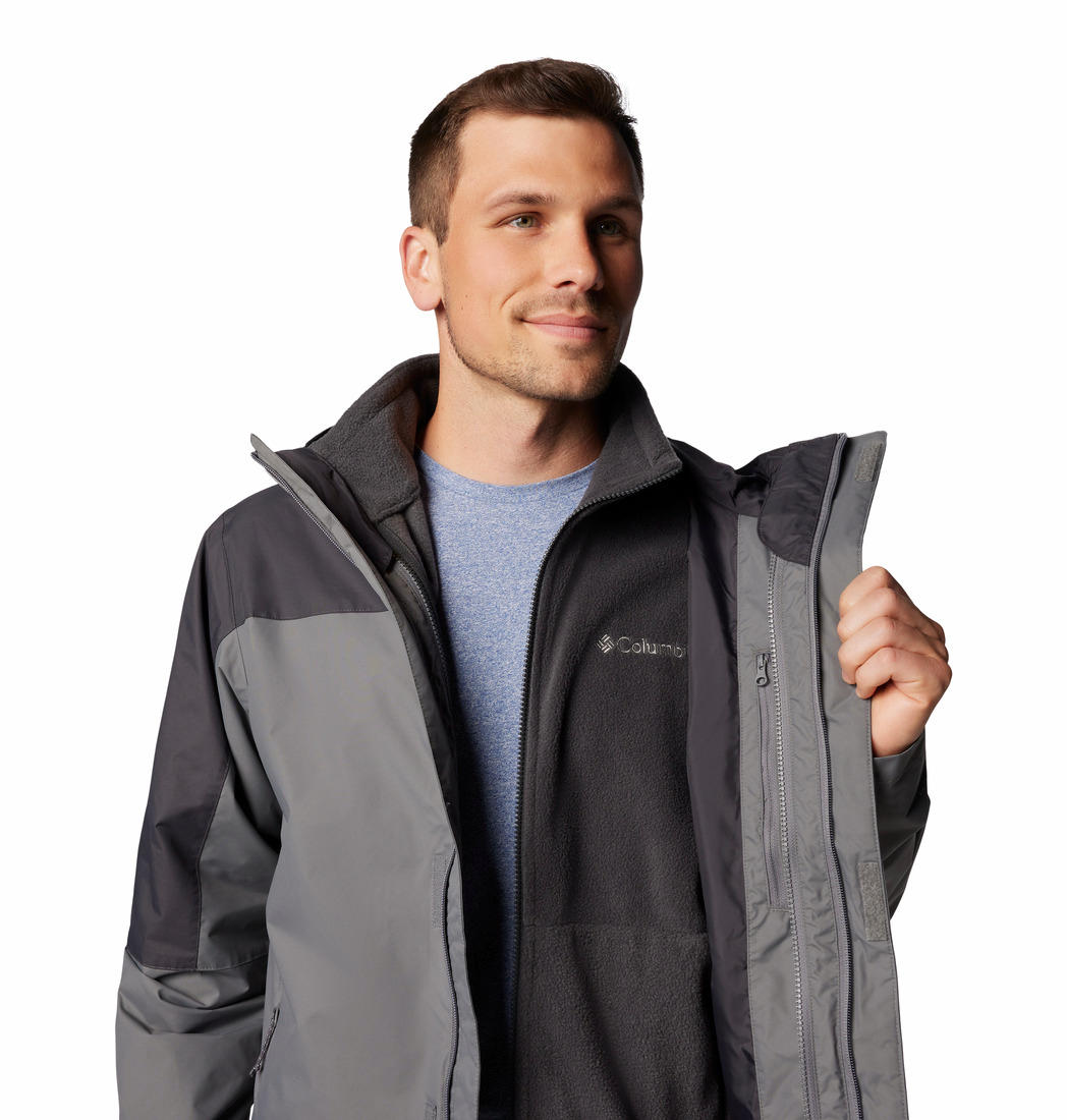 Columbia Mens Grey Tunnel Falls II Interchange Jacket