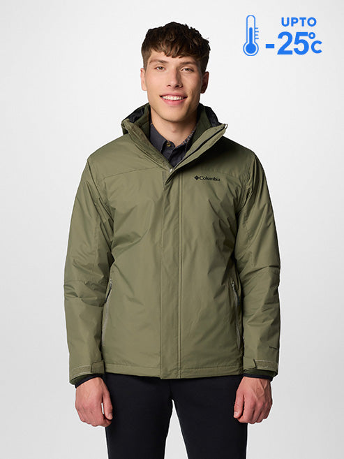 Columbia Men Green Omni-Tech Tunnel Falls II Hooded Interchange Jacket (Waterproof)