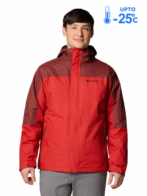 Columbia Men Red Omni-Tech Tunnel Falls II Waterproof Hooded Interchange Jacket