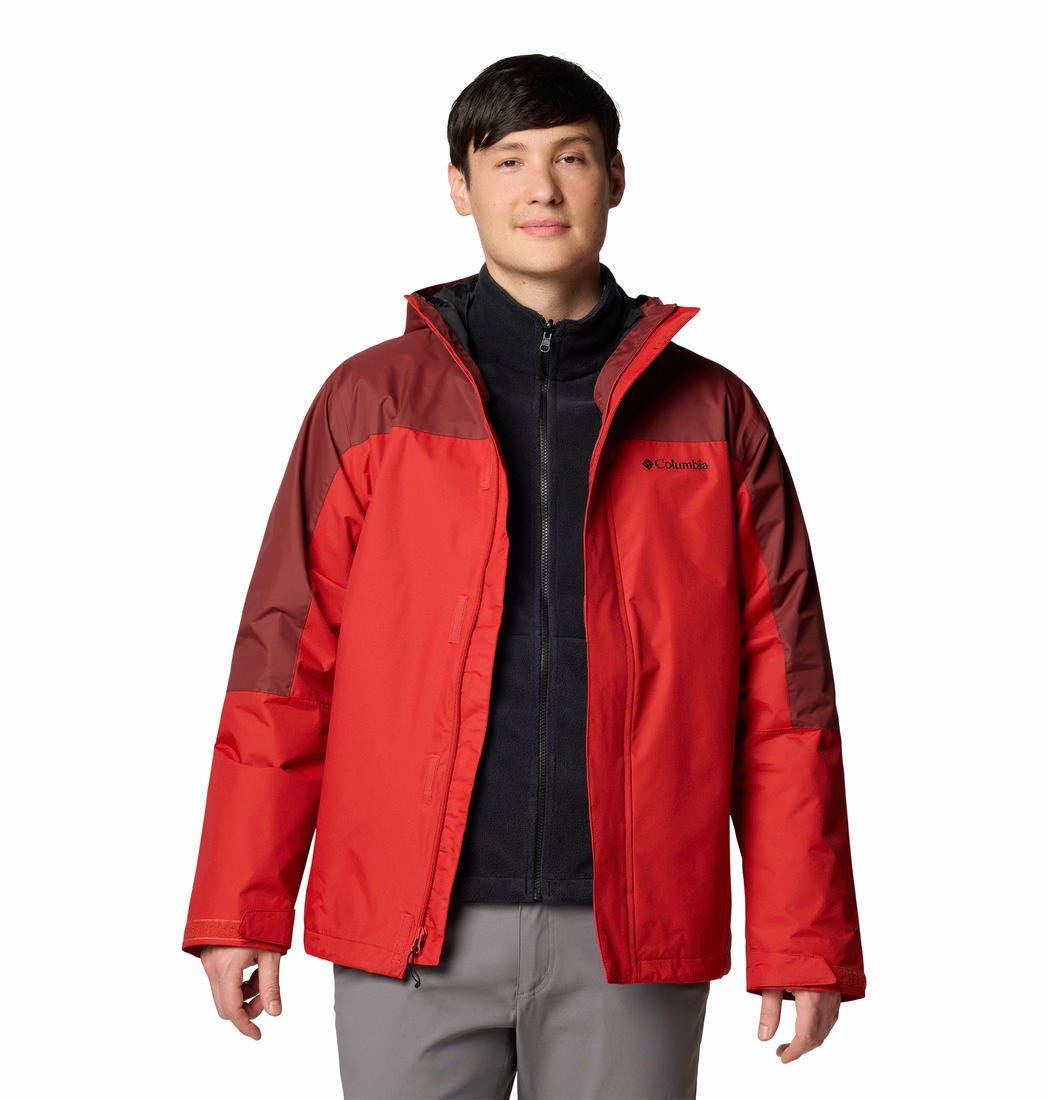 Columbia Mens Red Tunnel Falls II Interchange Jacket