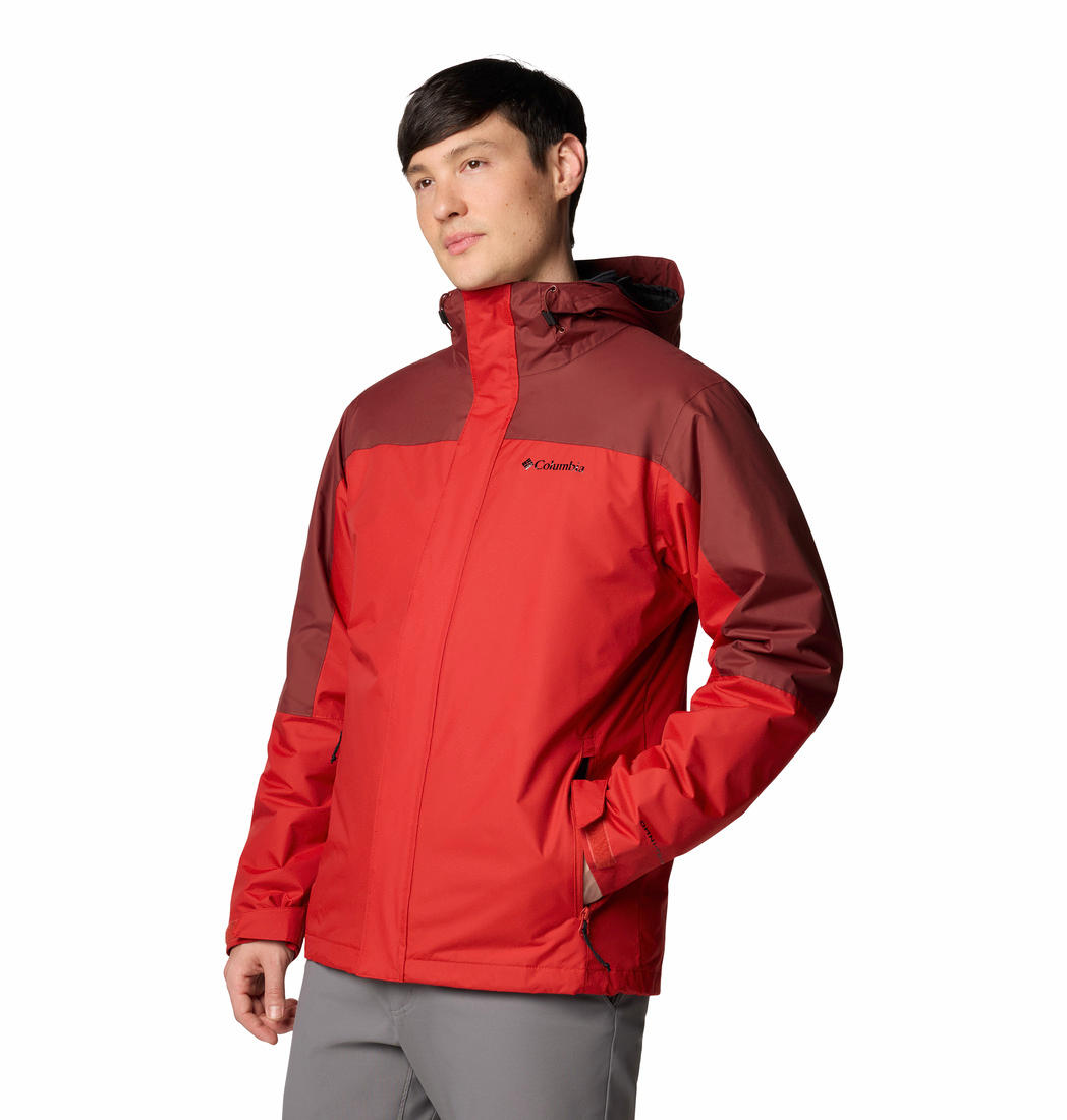 Columbia Mens Red Tunnel Falls II Interchange Jacket