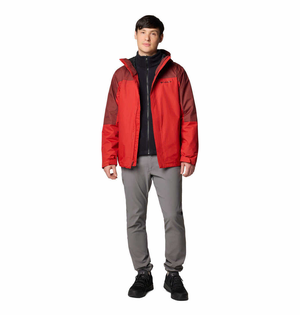 Columbia Mens Red Tunnel Falls II Interchange Jacket