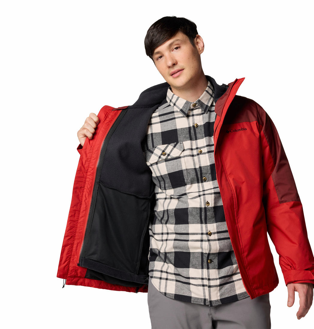 Columbia Mens Red Tunnel Falls II Interchange Jacket