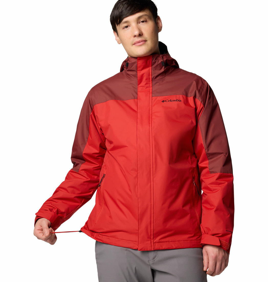 Columbia Mens Red Tunnel Falls II Interchange Jacket