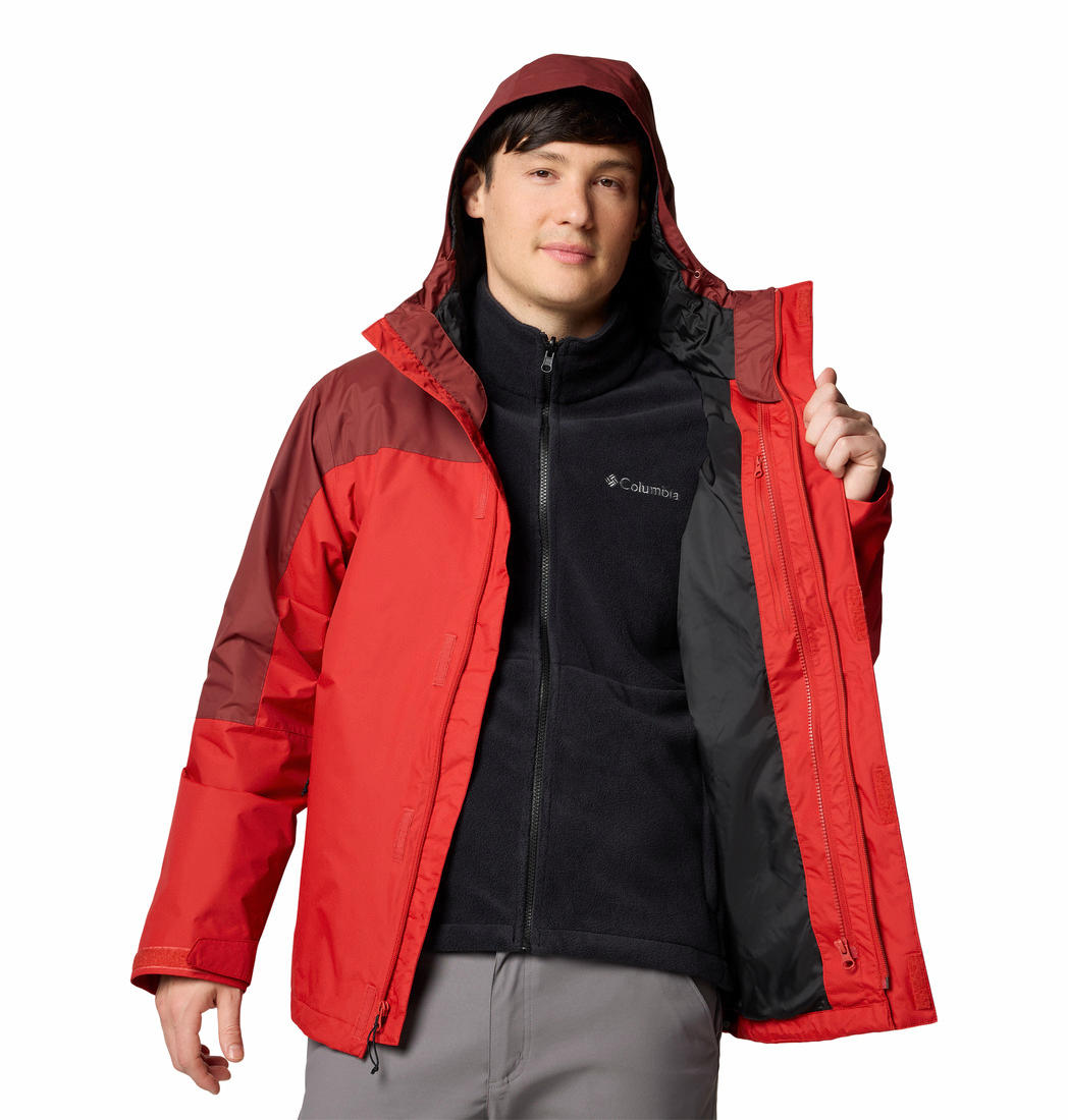 Columbia Mens Red Tunnel Falls II Interchange Jacket