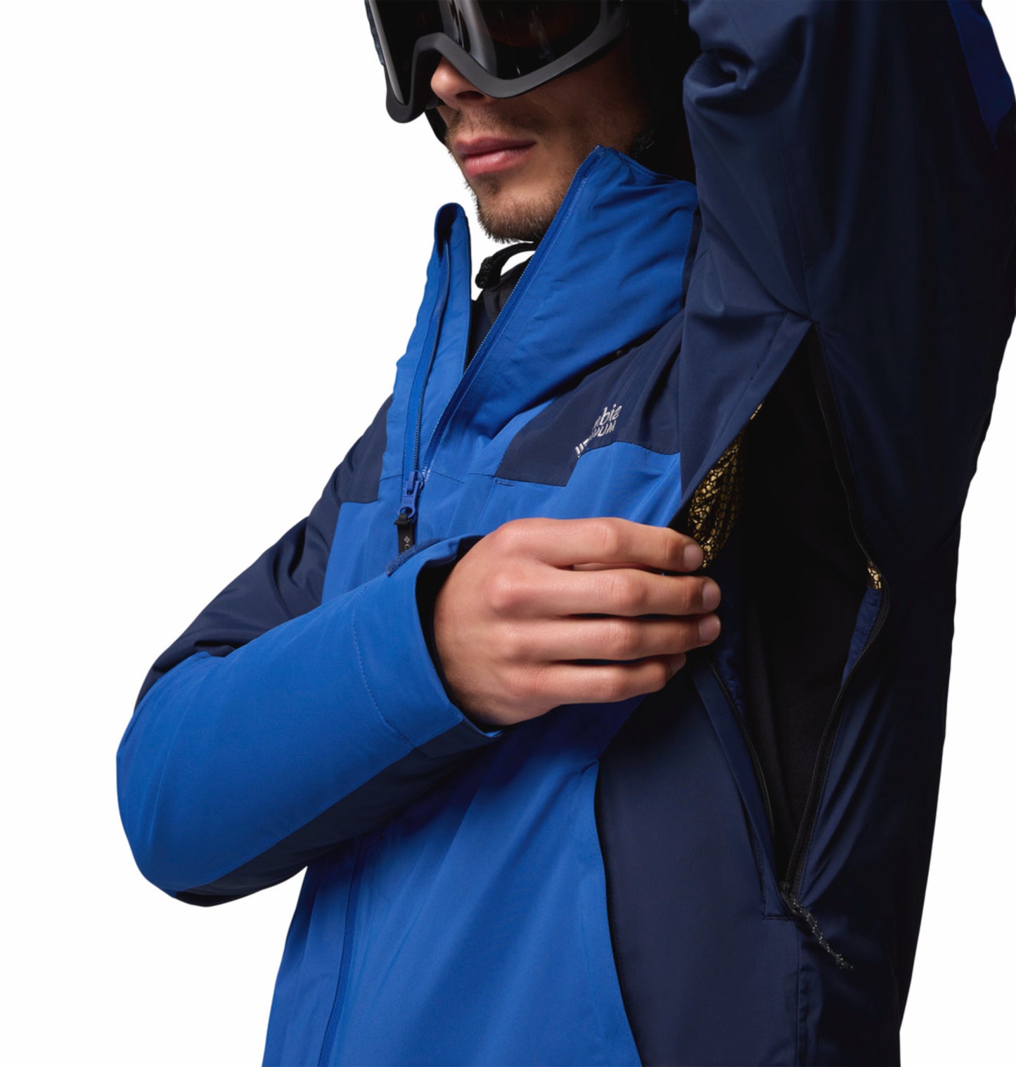 Columbia Men Navy Blue Omni-Heat Inifnity Cirque Bowl Hooded Down Jacket
