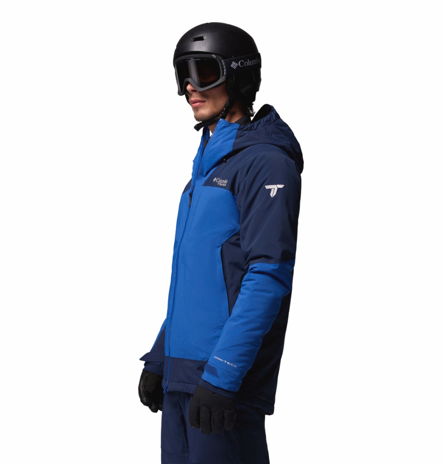 Columbia Men Navy Blue Omni-Heat Inifnity Cirque Bowl Hooded Down Jacket