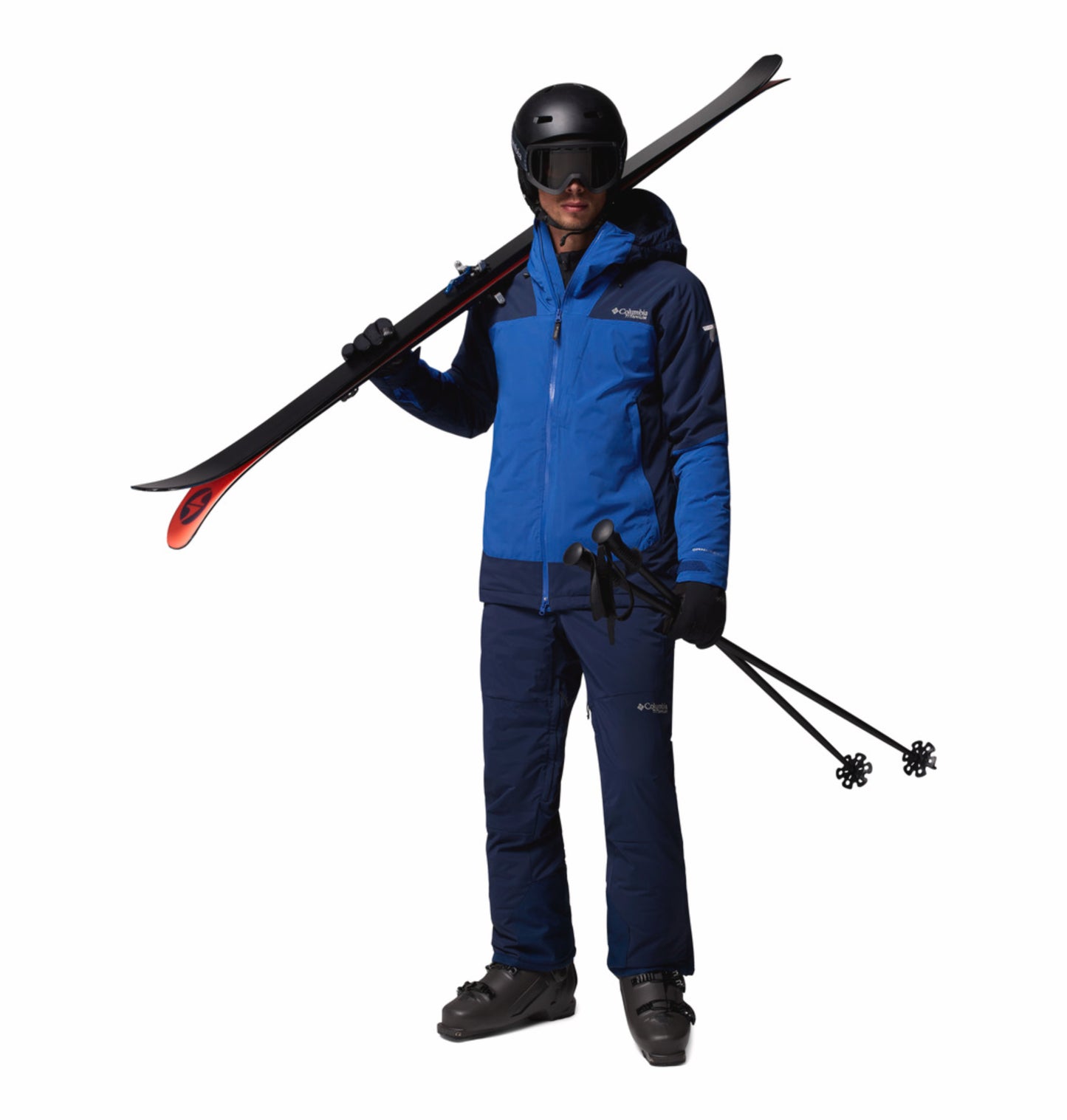 Columbia Men Navy Blue Omni-Heat Inifnity Cirque Bowl Hooded Down Jacket