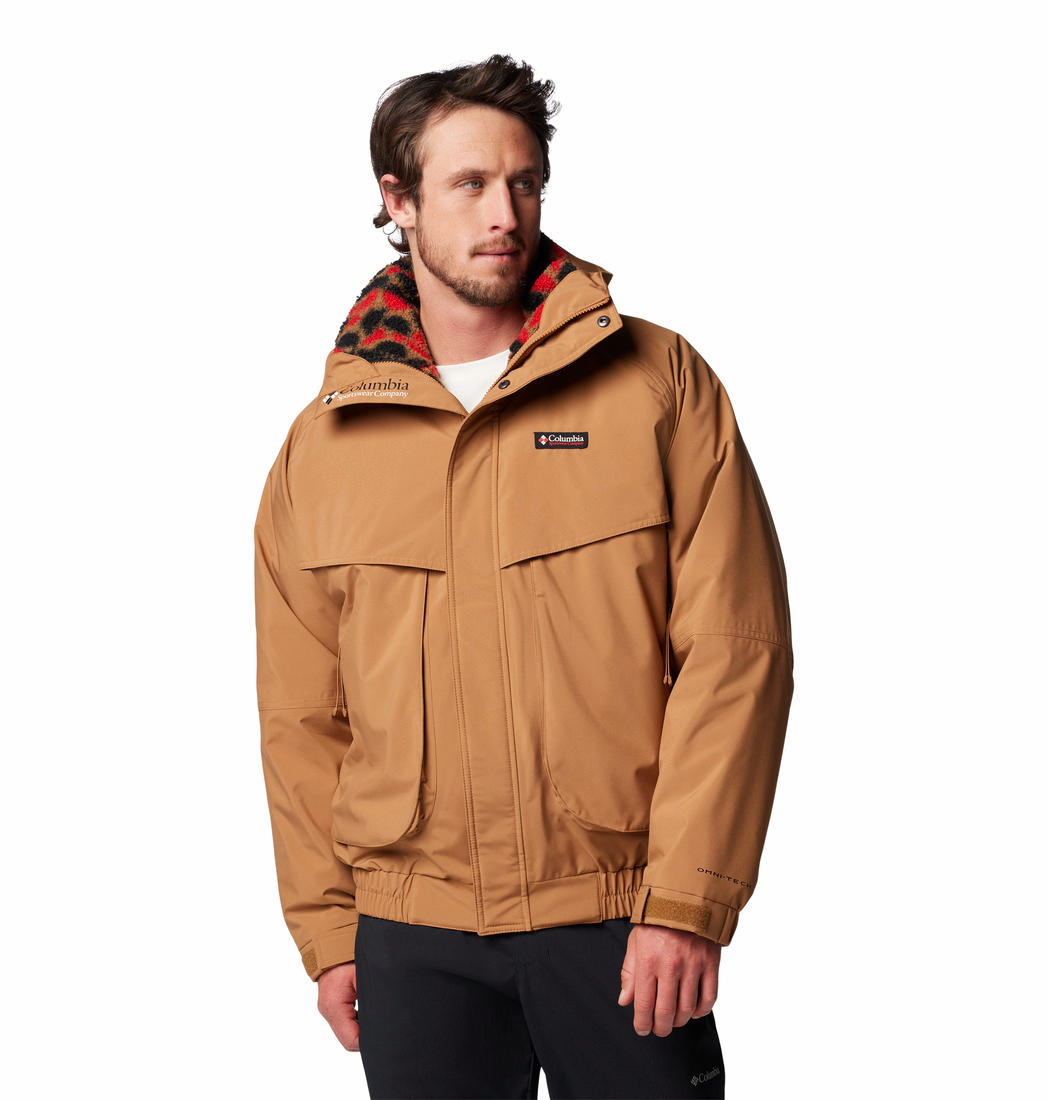 Columbia Mens Brown Powderkeg II Remastered Interchange Jacket
