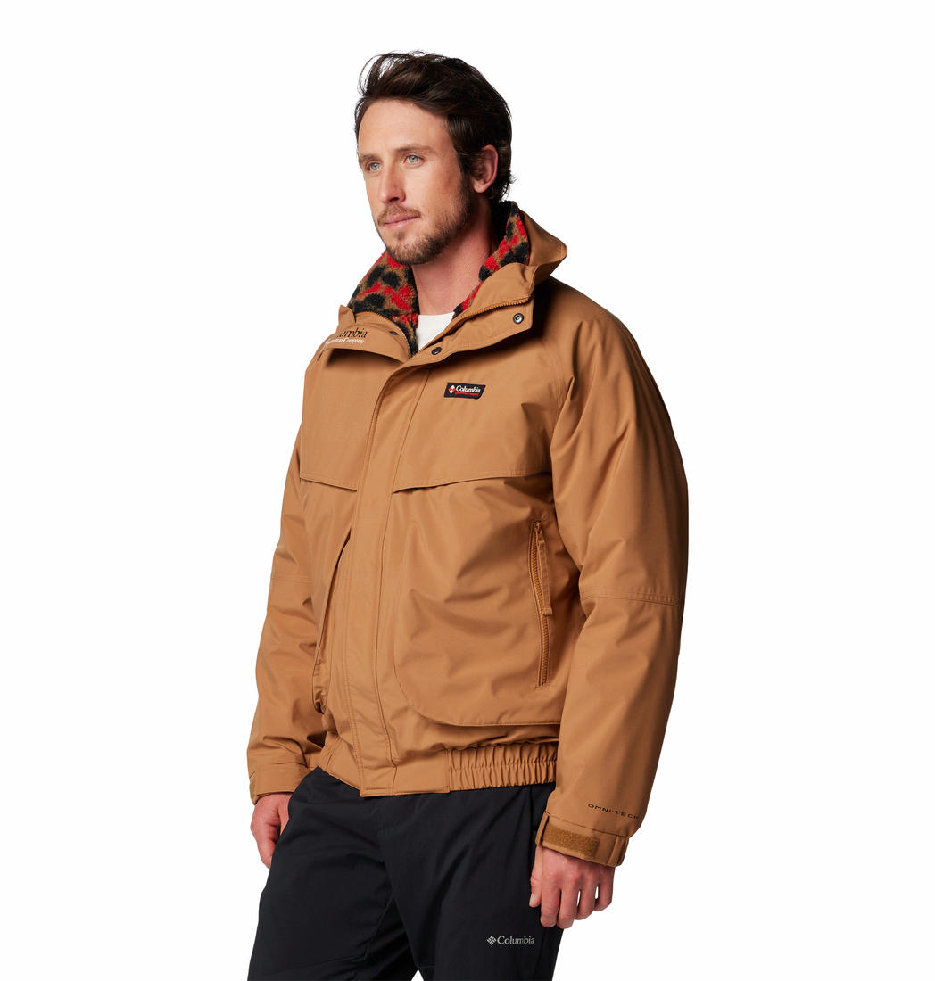 Columbia Mens Brown Powderkeg II Remastered Interchange Jacket