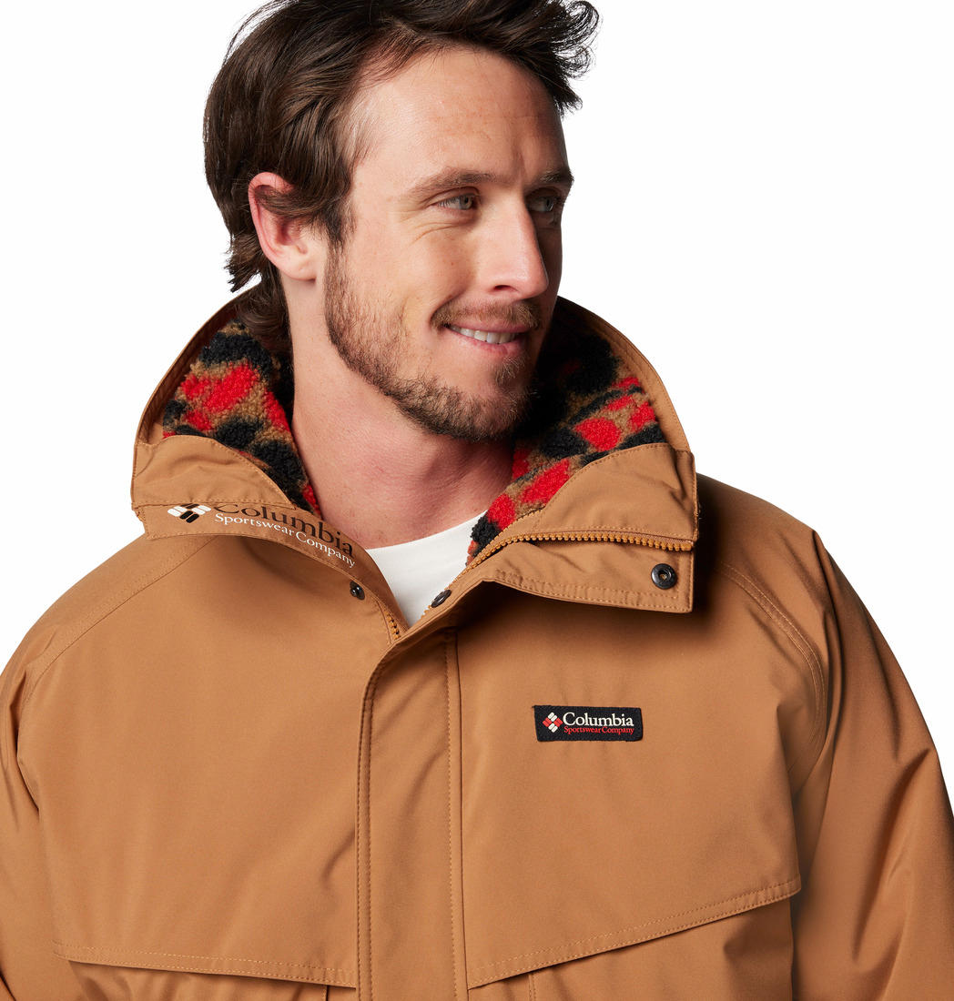 Columbia Mens Brown Powderkeg II Remastered Interchange Jacket
