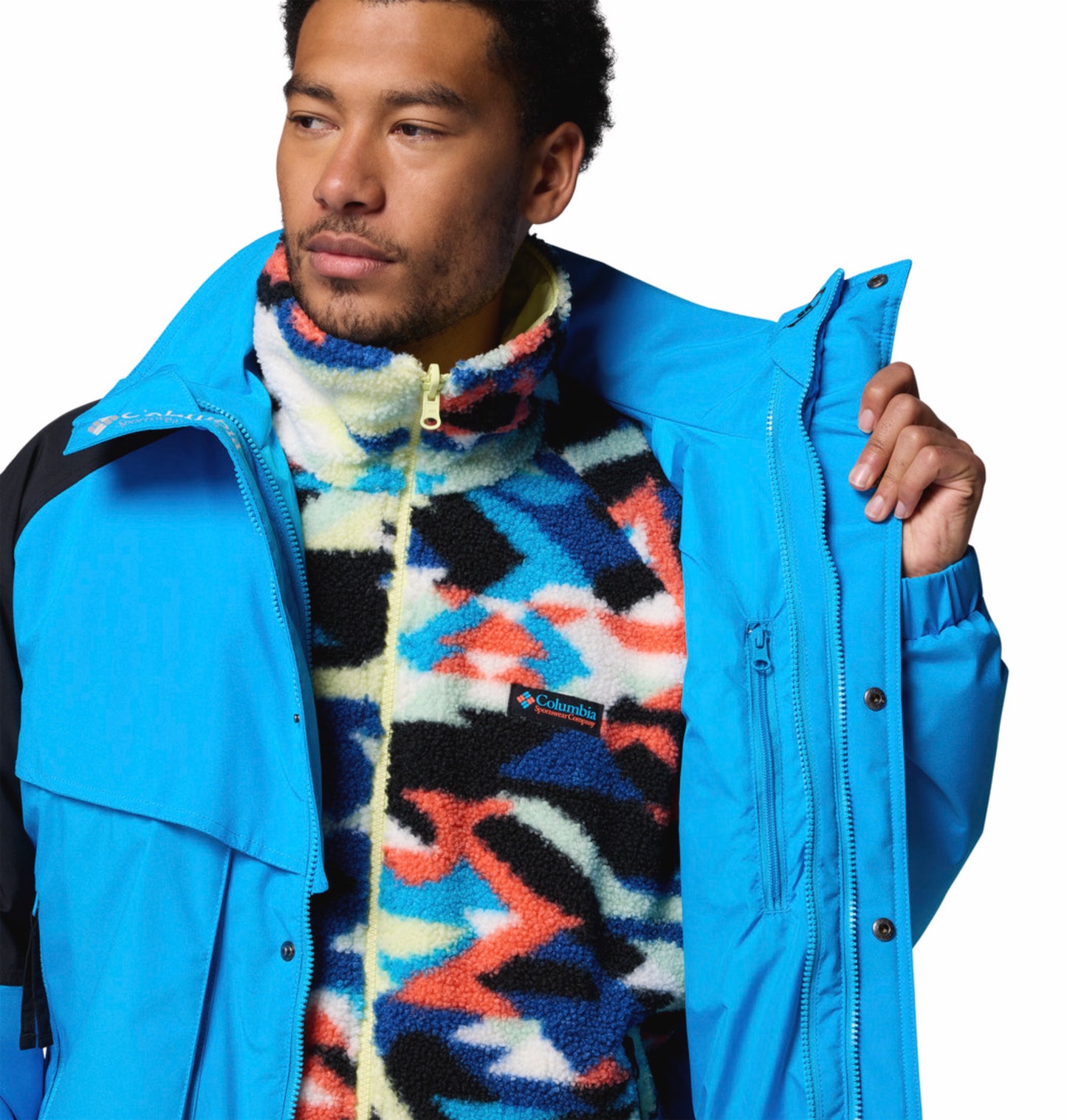Columbia Men Blue Omni-Tech Powderkeg II Remastered Interchange Jacket (Waterproof)