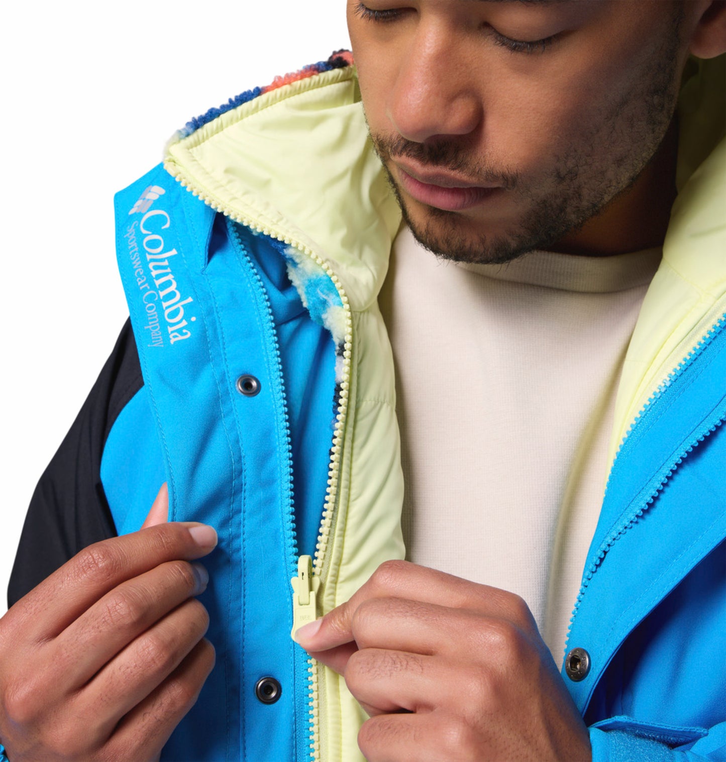 Columbia Men Blue Omni-Tech Powderkeg II Remastered Interchange Jacket (Waterproof)