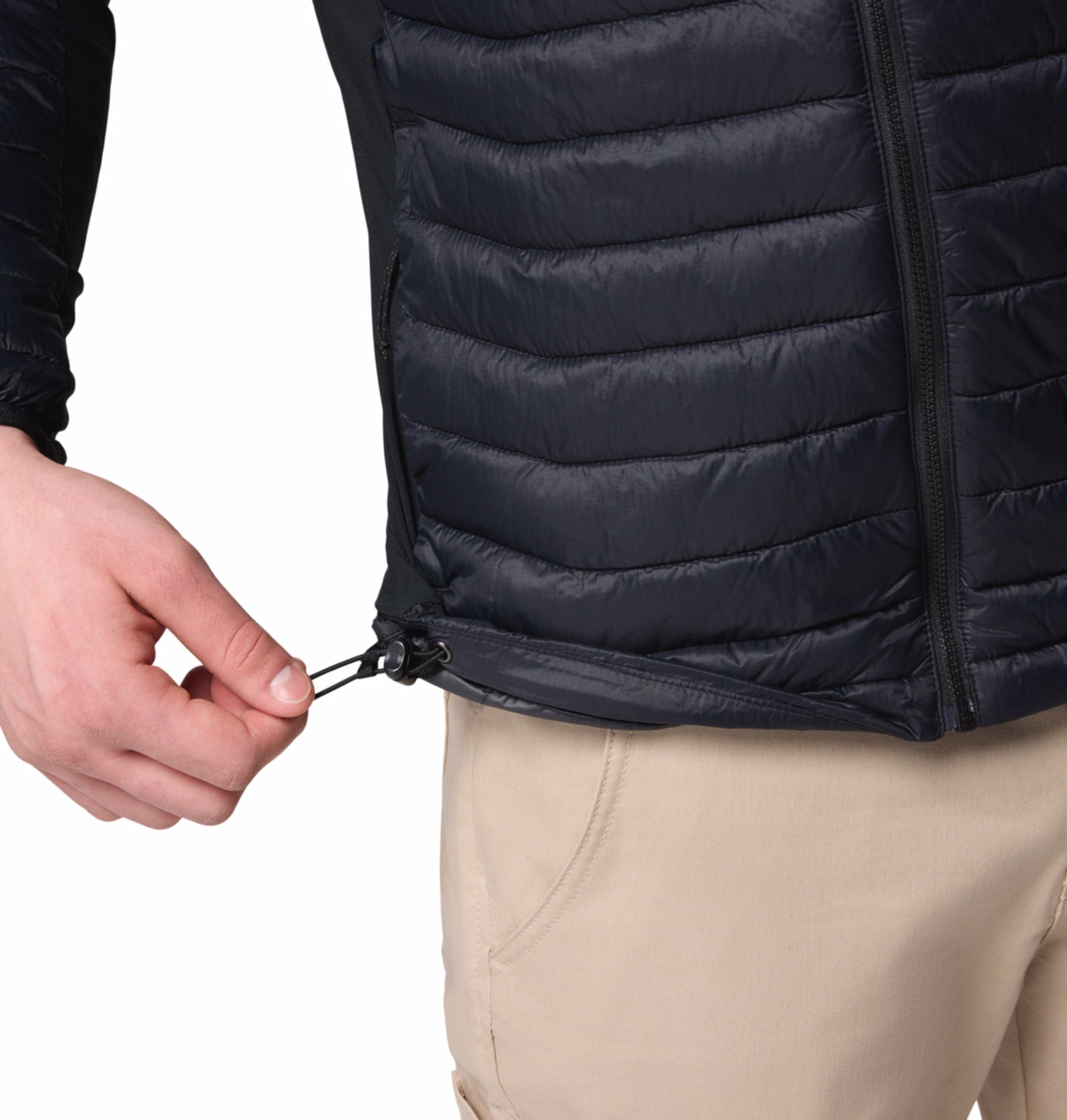 men black omni shield powder pass hybrid down jacket
