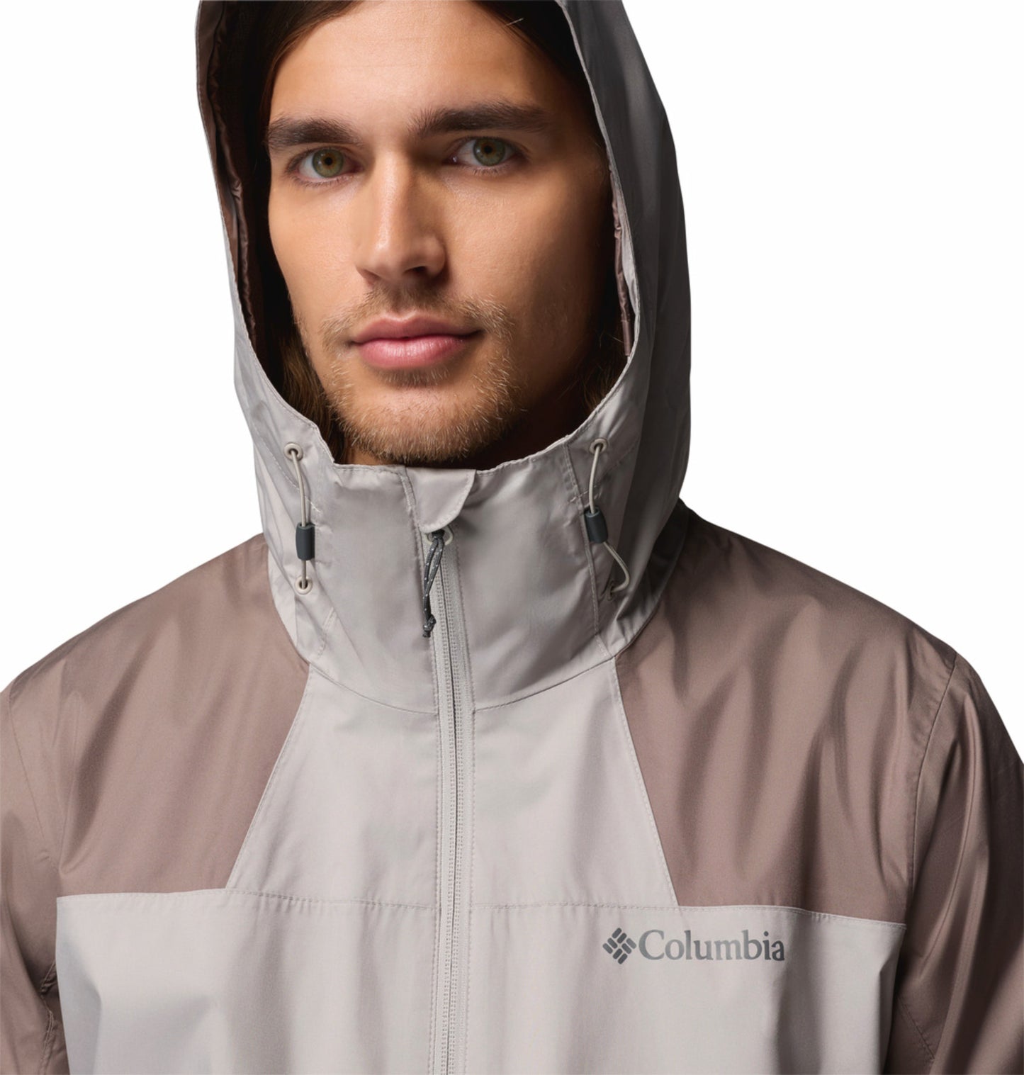 Columbia Men's Light Grey Omni-Tech Inner Limits III Premium Waterproof Rain Jacket
