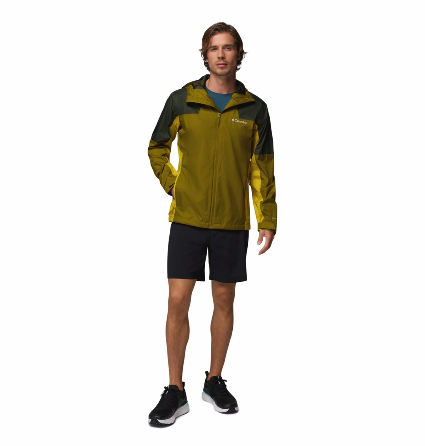 Columbia Men's Olive Green Omni-Tech Inner Limits III Waterproof Rain Jacket