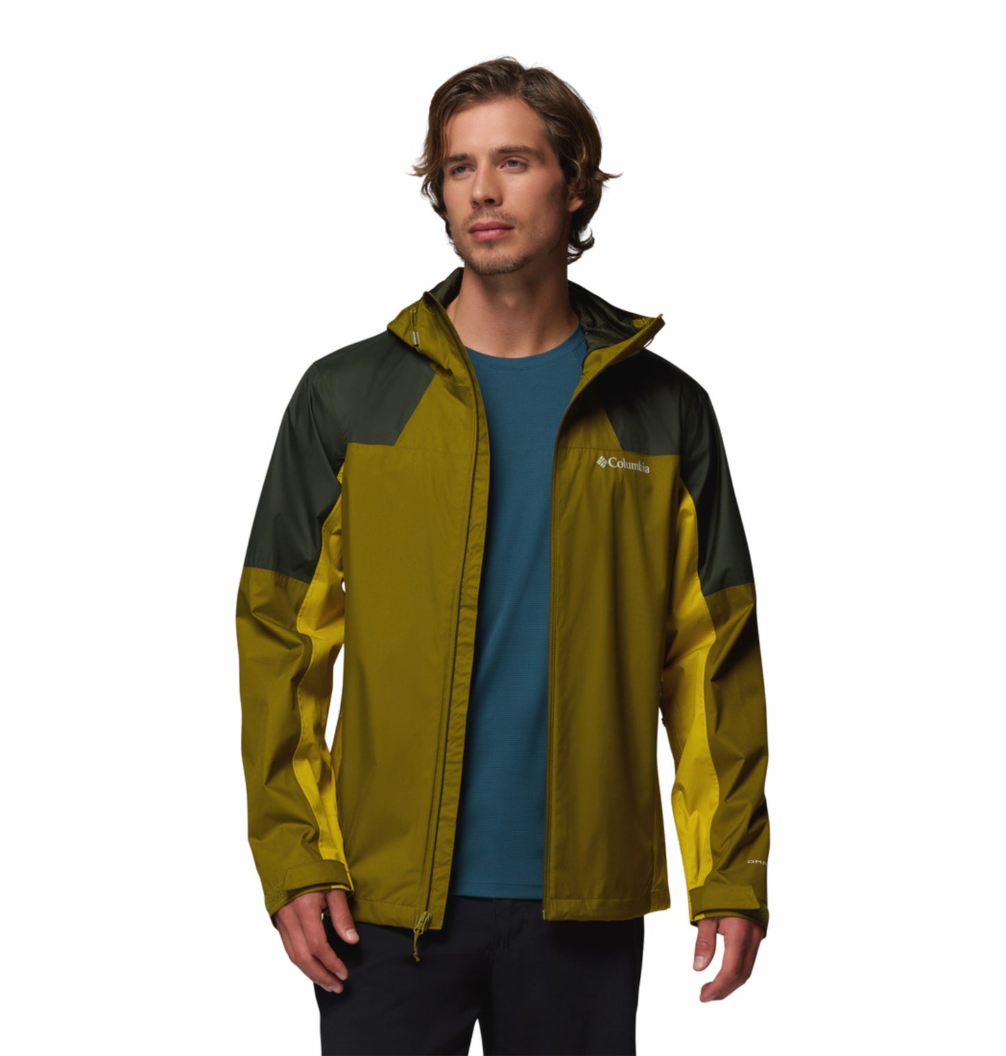 Columbia Men's Olive Green Omni-Tech Inner Limits III Waterproof Rain Jacket