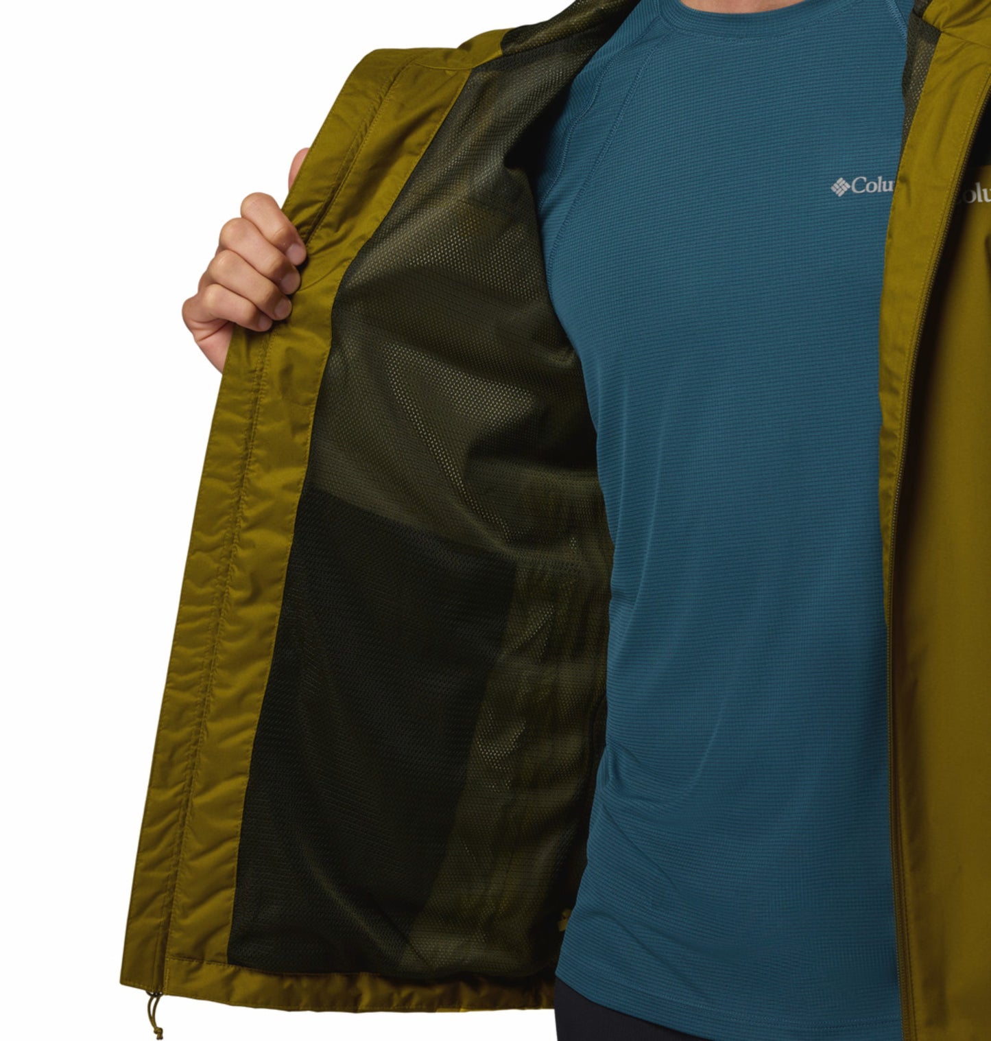 Columbia Men's Olive Green Omni-Tech Inner Limits III Waterproof Rain Jacket