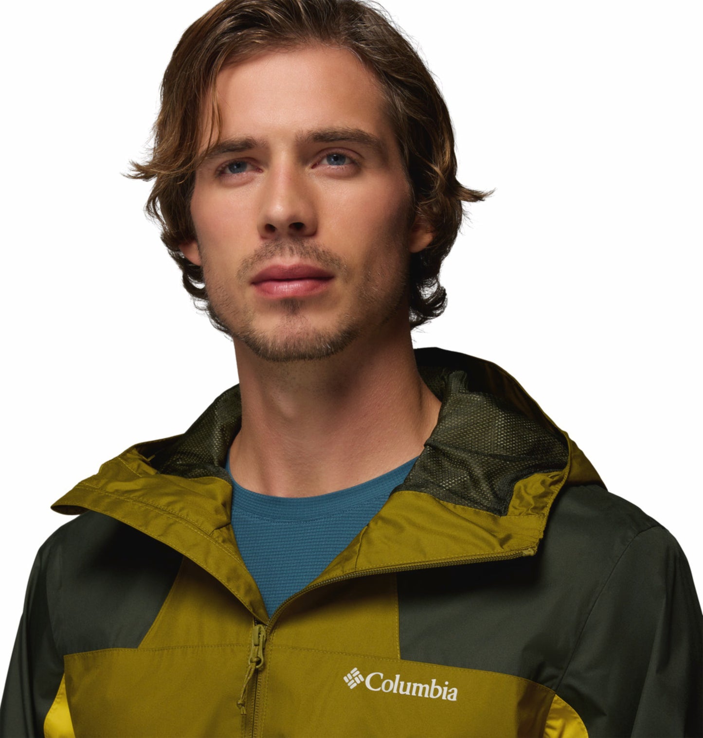 Columbia Men's Olive Green Omni-Tech Inner Limits III Waterproof Rain Jacket
