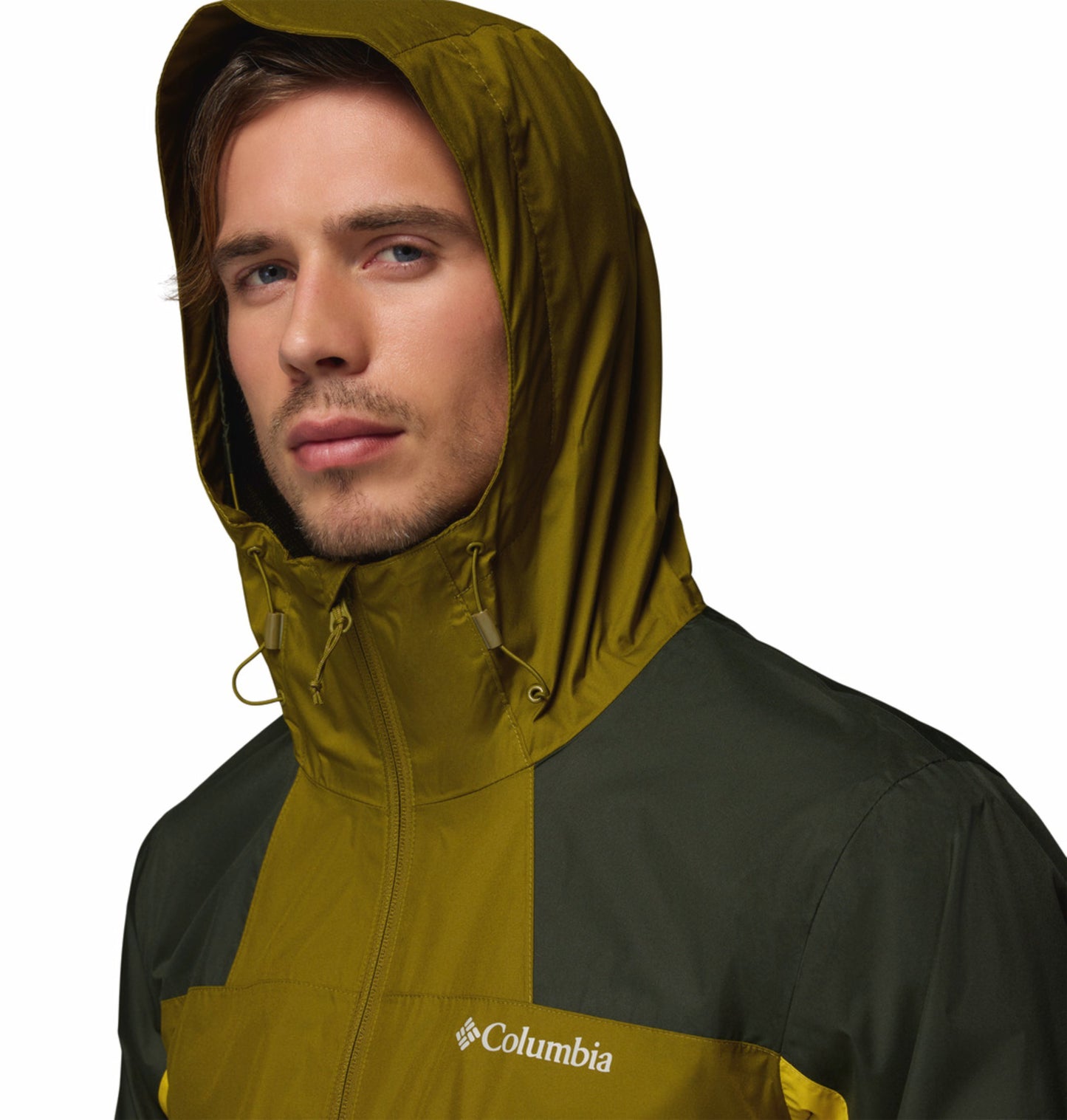 Columbia Men's Olive Green Omni-Tech Inner Limits III Waterproof Rain Jacket