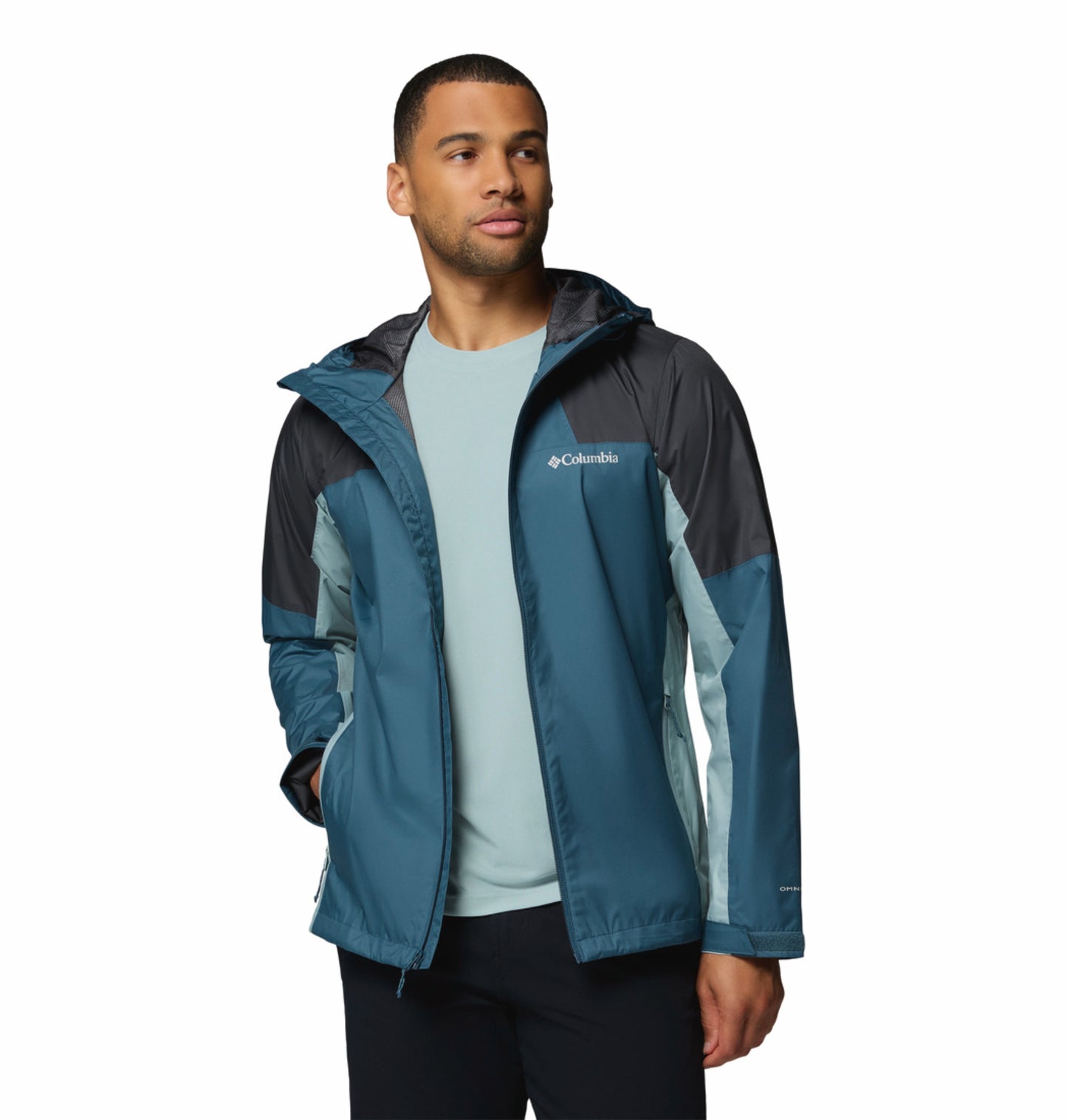 Columbia Men's Blue Omni-Tech Inner Limits III Lightweight Waterproof Rain Jacket