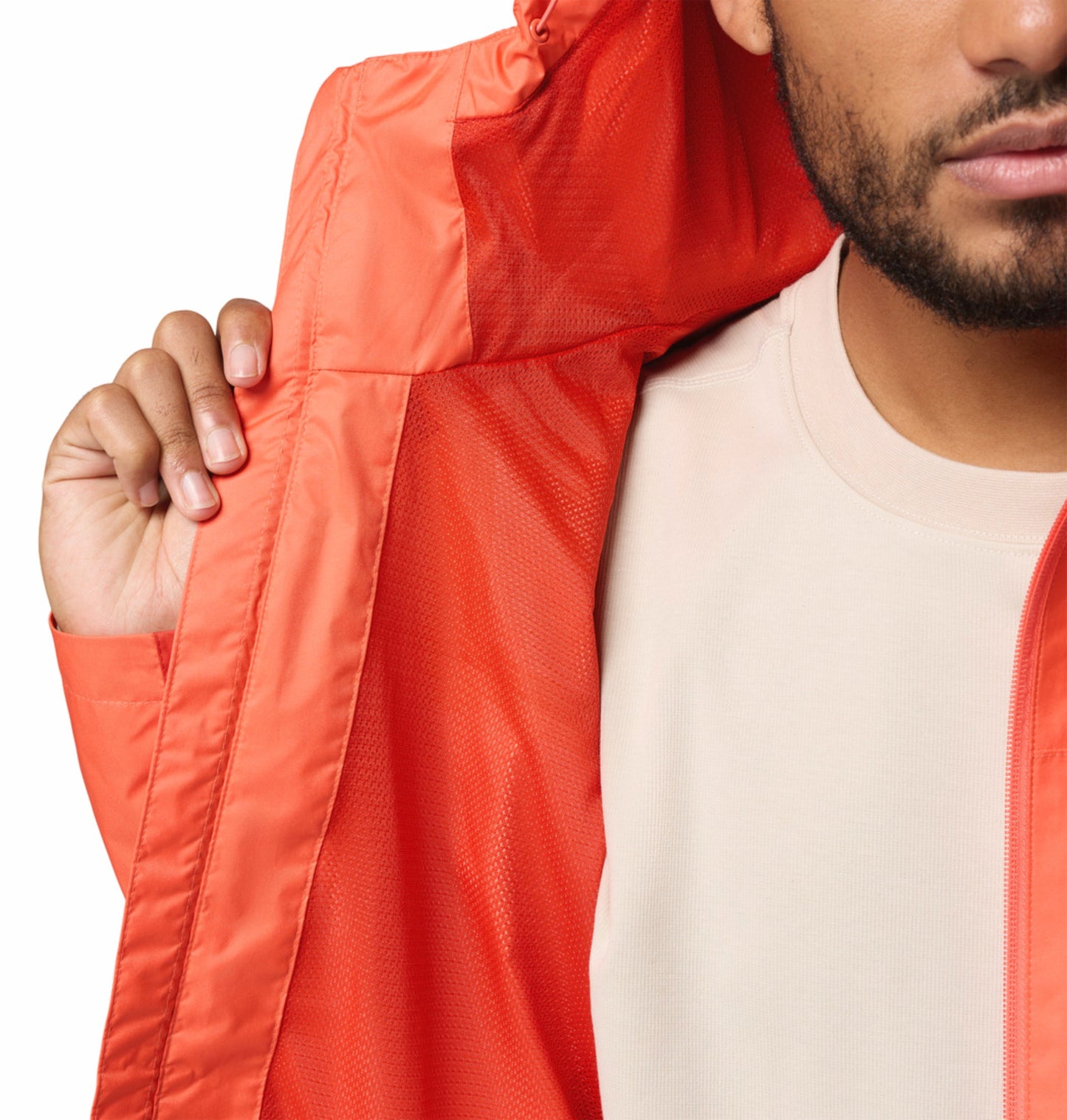 Columbia Men Orange Omni-Tech Inner Limits III Rain Jacket