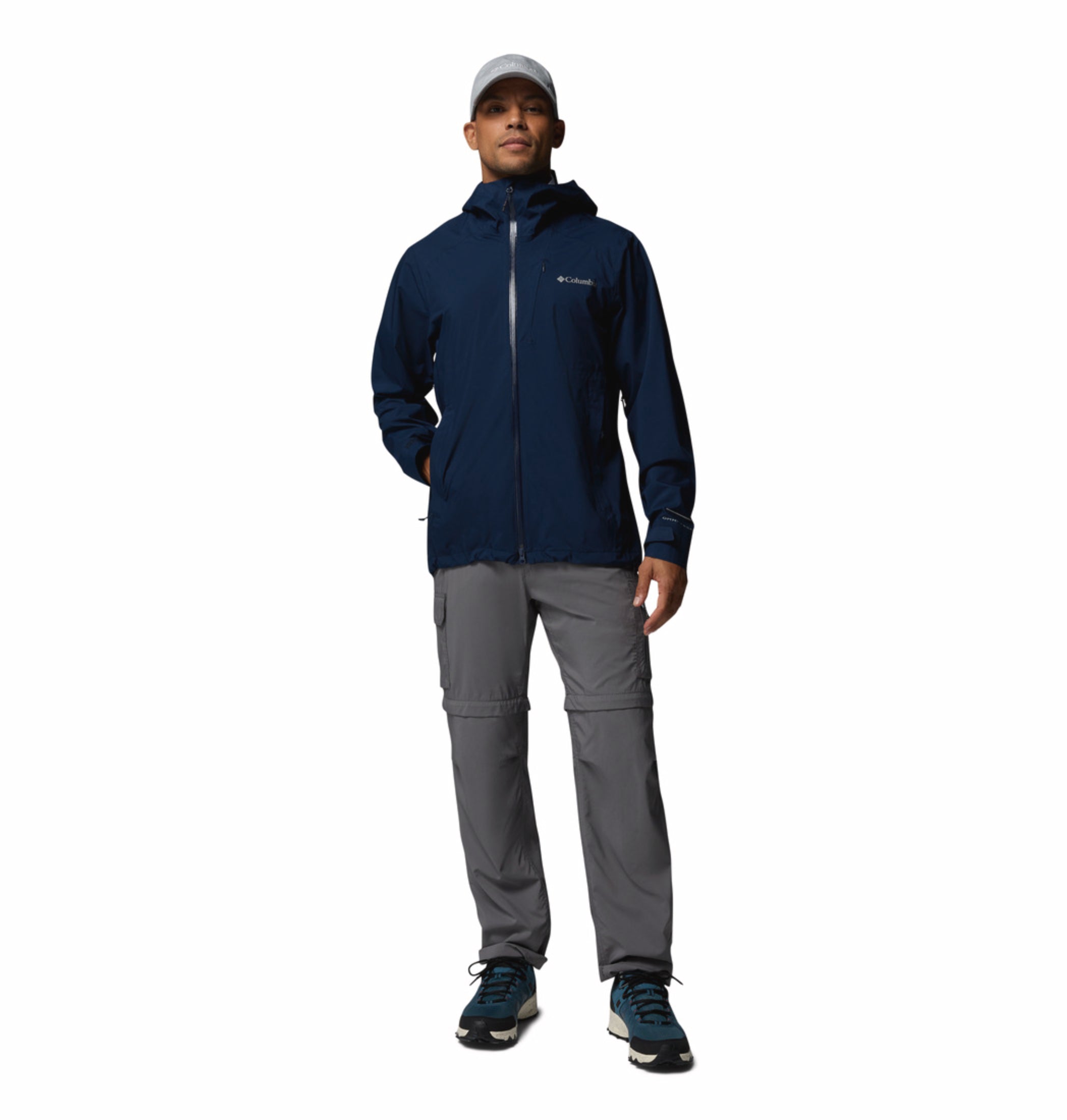 Columbia スキーウェア ネイビー OMNI-TECH Columbia Omni-Tech Trailborne 2.5L Shell Rain Jacket for Men