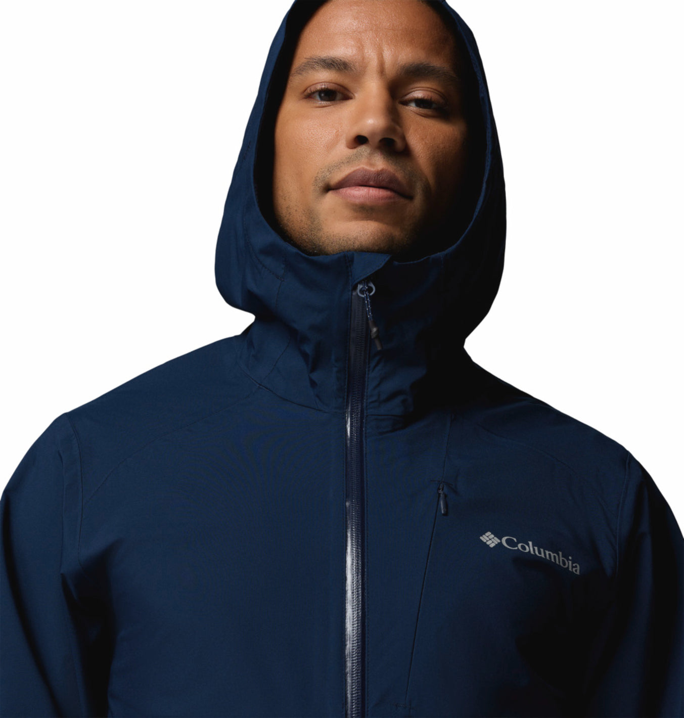 Columbia Men Navy Blue Omni-Tech Trailborne 2.5L Waterproof Rain Jacket
