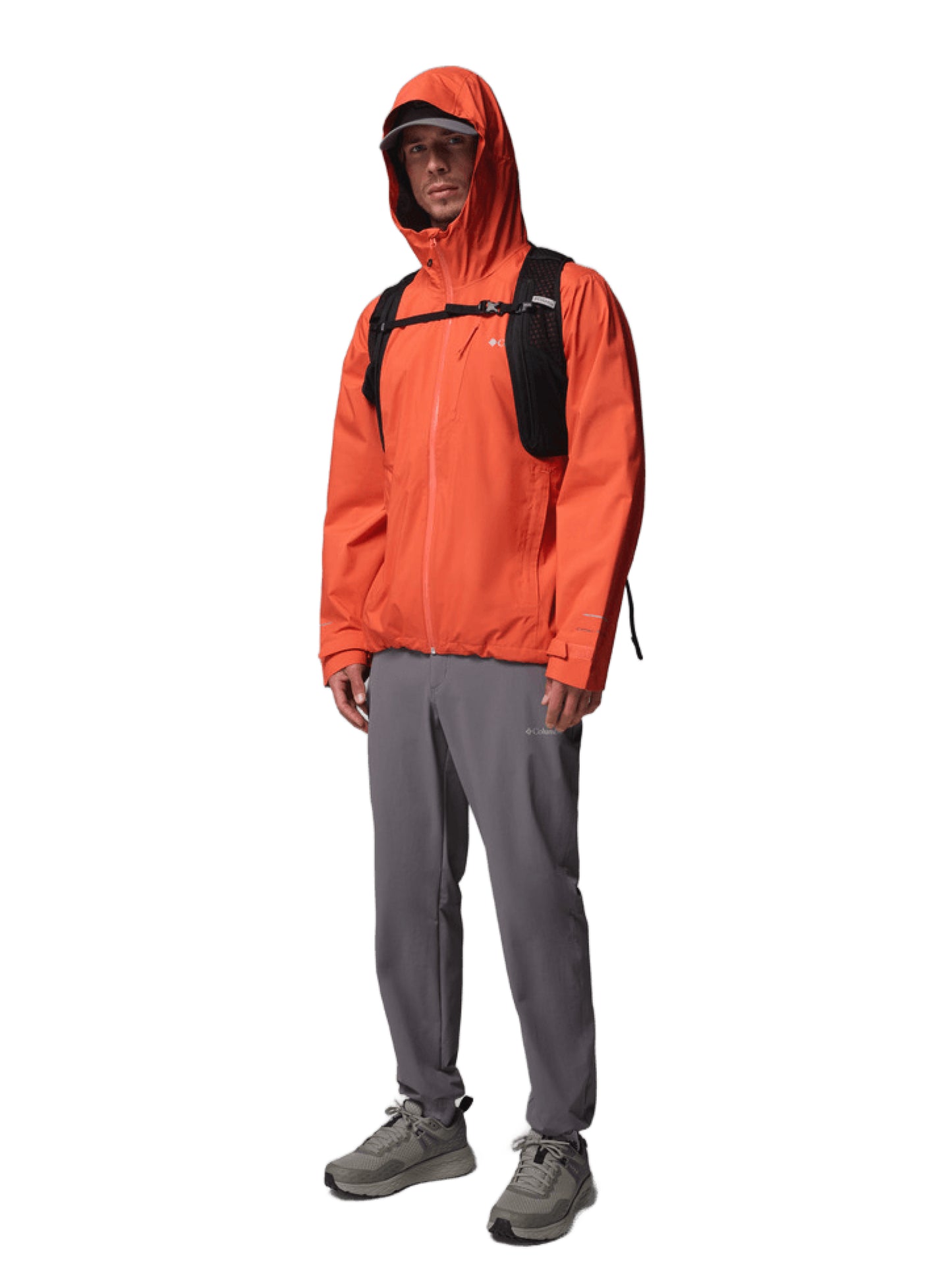 Columbia Men Orange Omni-Tech Trailborne 2.5L Shell Rain Jacket