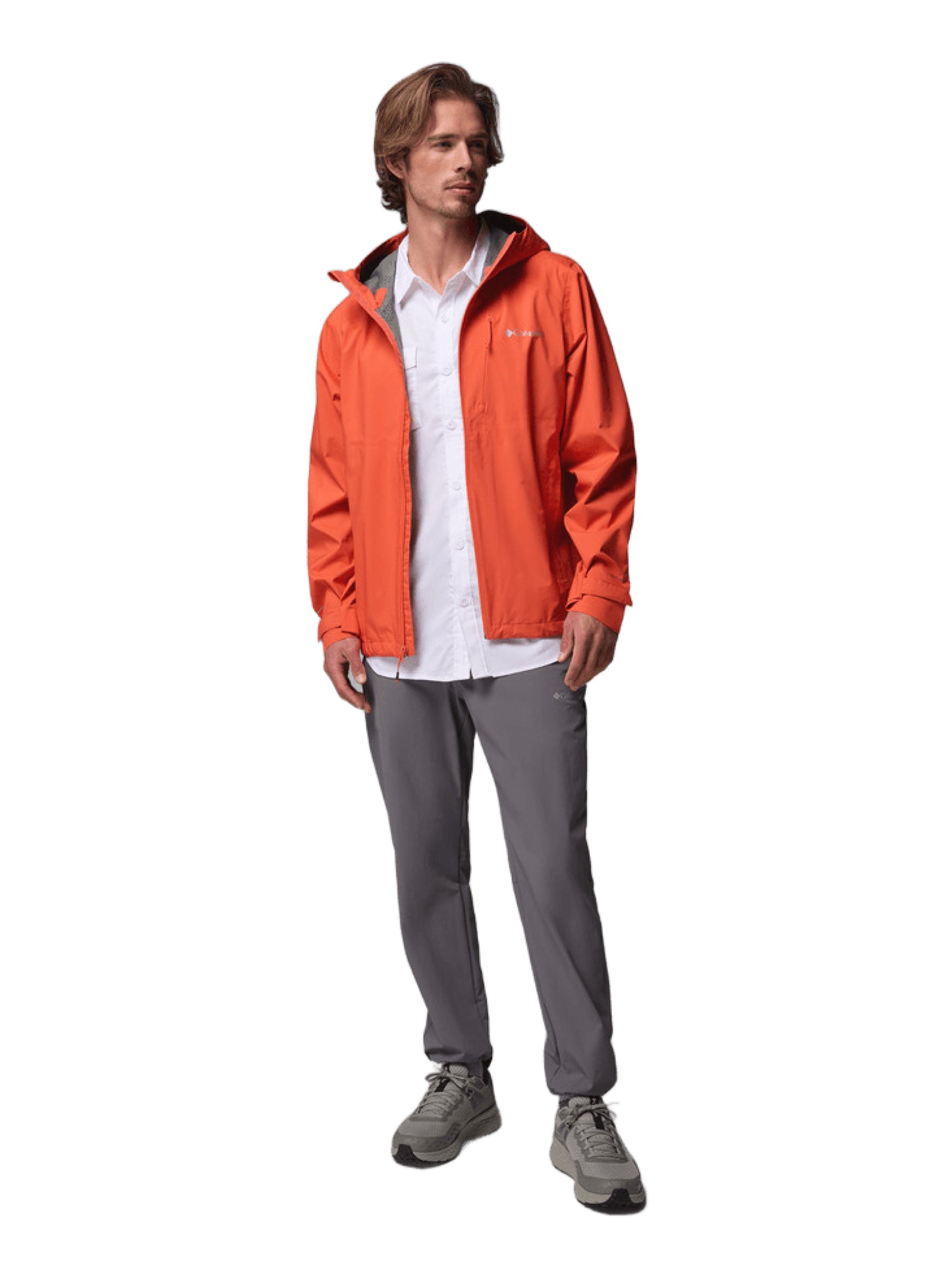 Columbia Men Orange Omni-Tech Trailborne 2.5L Shell Rain Jacket
