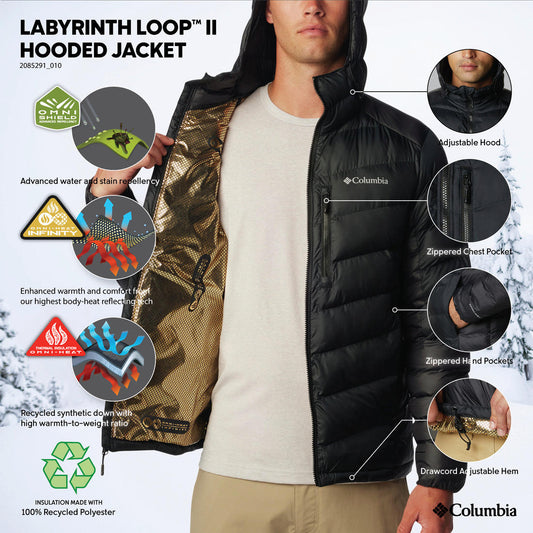 Columbia Mens Black Labyrinth Loop II Hooded Jacket