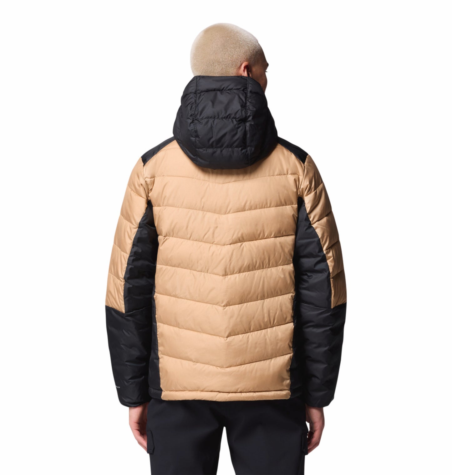 Columbia Men Beige OmniHeat Infinity Labyrinth Loop II Hooded Down Jacket