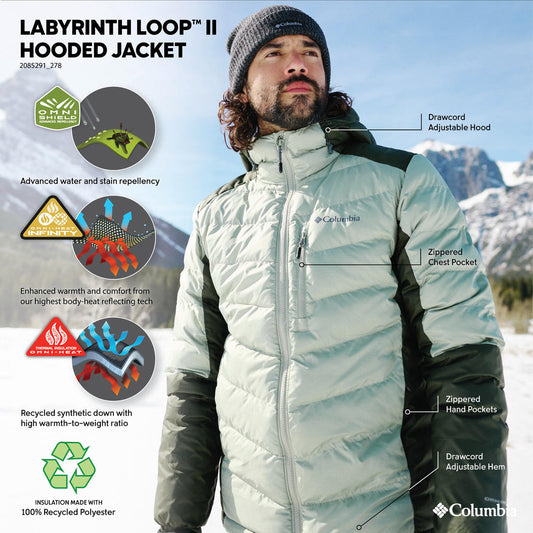 Columbia Mens Green Labyrinth Loop II Hooded Jacket