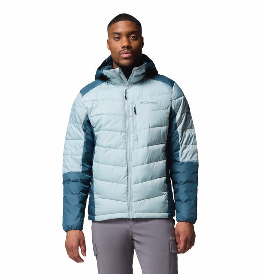Columbia Men Blue Omni-Heat Inifnity Labyrinth Loop II Hooded Down Jacket