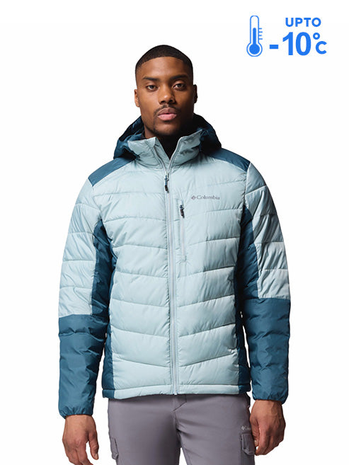 Columbia Men Blue Omni-Heat Inifnity Labyrinth Loop II Hooded Down Jacket