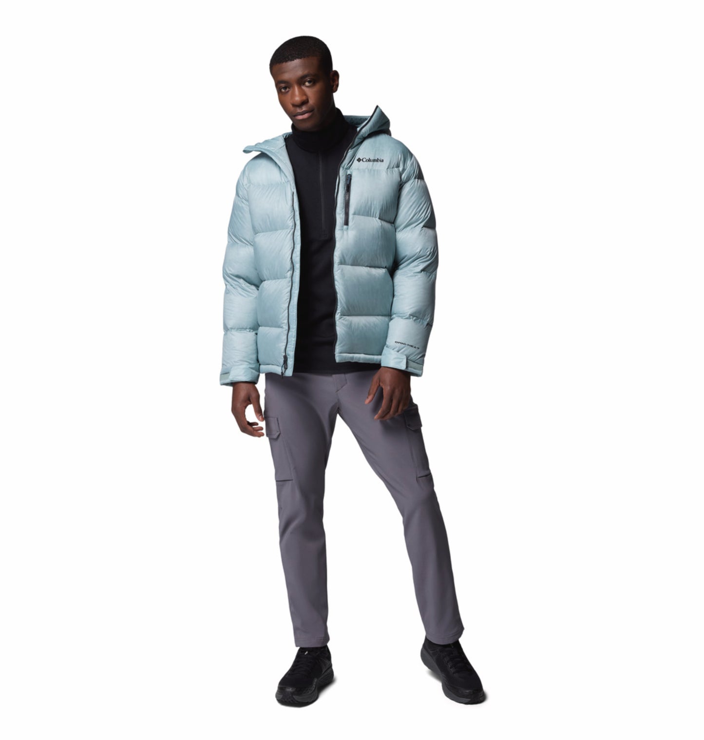 Columbia Men Blue Omni-Heat Inifnity Cloudview Hooded Down Jacket