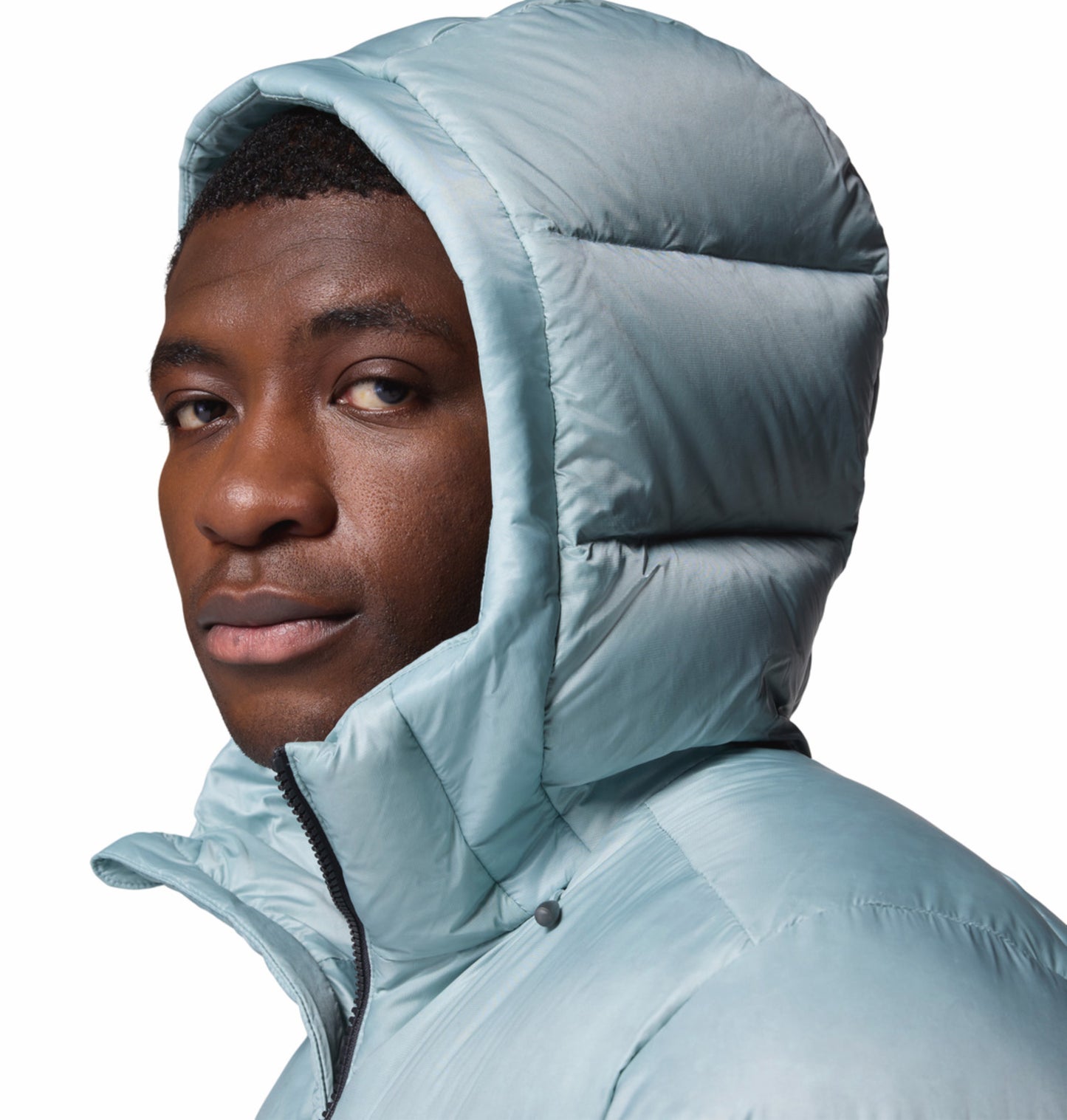 Columbia Men Blue Omni-Heat Inifnity Cloudview Hooded Down Jacket